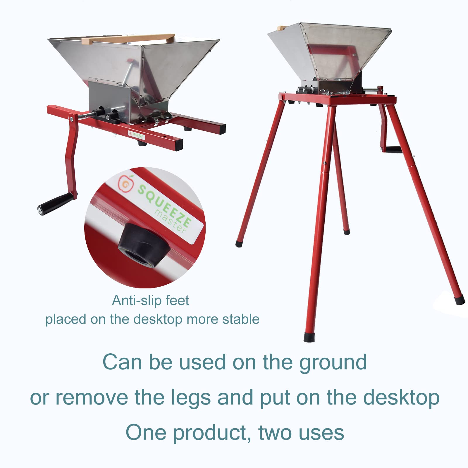 SQUEEZE Master XL 7.9 Gallon Fruit Press for Apple Cider, Wine Making - Heavy Duty Crusher with Stand - Perfect for Home Brewing, Juice Extraction & Winemaking