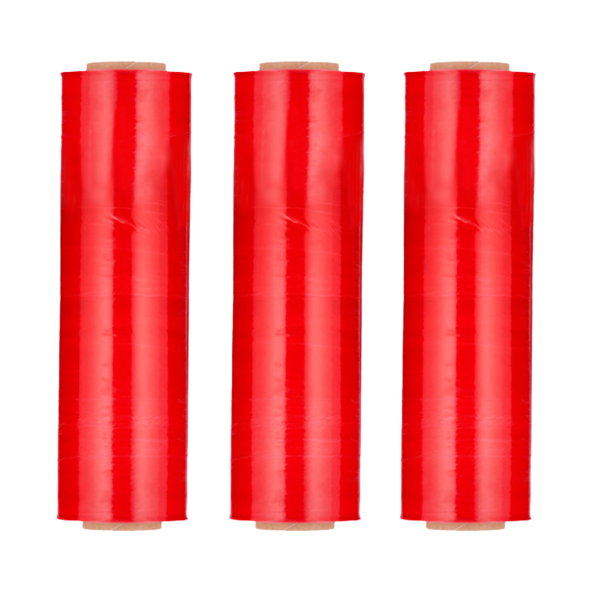 MMBM Red Pre Stretch Wrap Film - 17 Inch x 1476 Feet, 34 Gauge, 8 Rolls - Heavy Duty Plastic Cling Wrap for Moving & Pallet Packaging - Secure Shipping, Warehouse Storage & Industrial Use