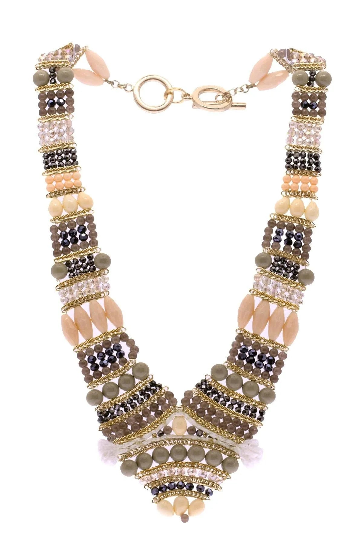 Elegant Multi Beaded Cluster Statement Necklace for Women | Boho Chic Jewelry for Parties, Weddings & Special Occasions