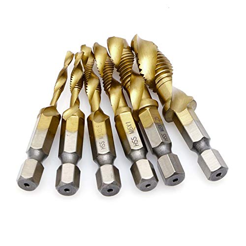 Premium Titanium Plated HSS Metric Tap Drill Bit Set (M3-M10) with Hex Shank - Perfect for Metalworking, Woodworking & DIY Home Improvement Projects
