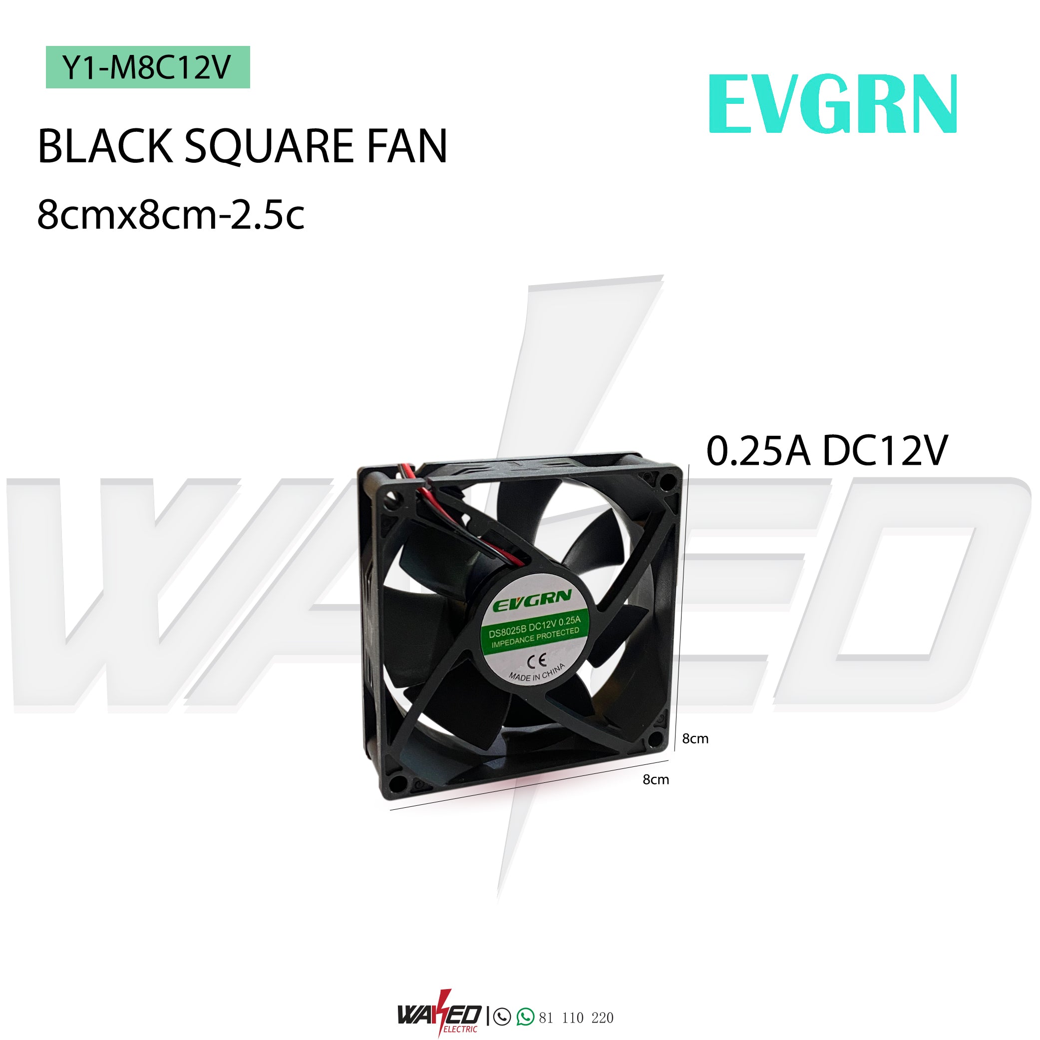 8CM Black Square Fan - Portable Mini Desk Fan for Home, Office, and Travel - Quiet Cooling Fan with USB Power for Personal Space