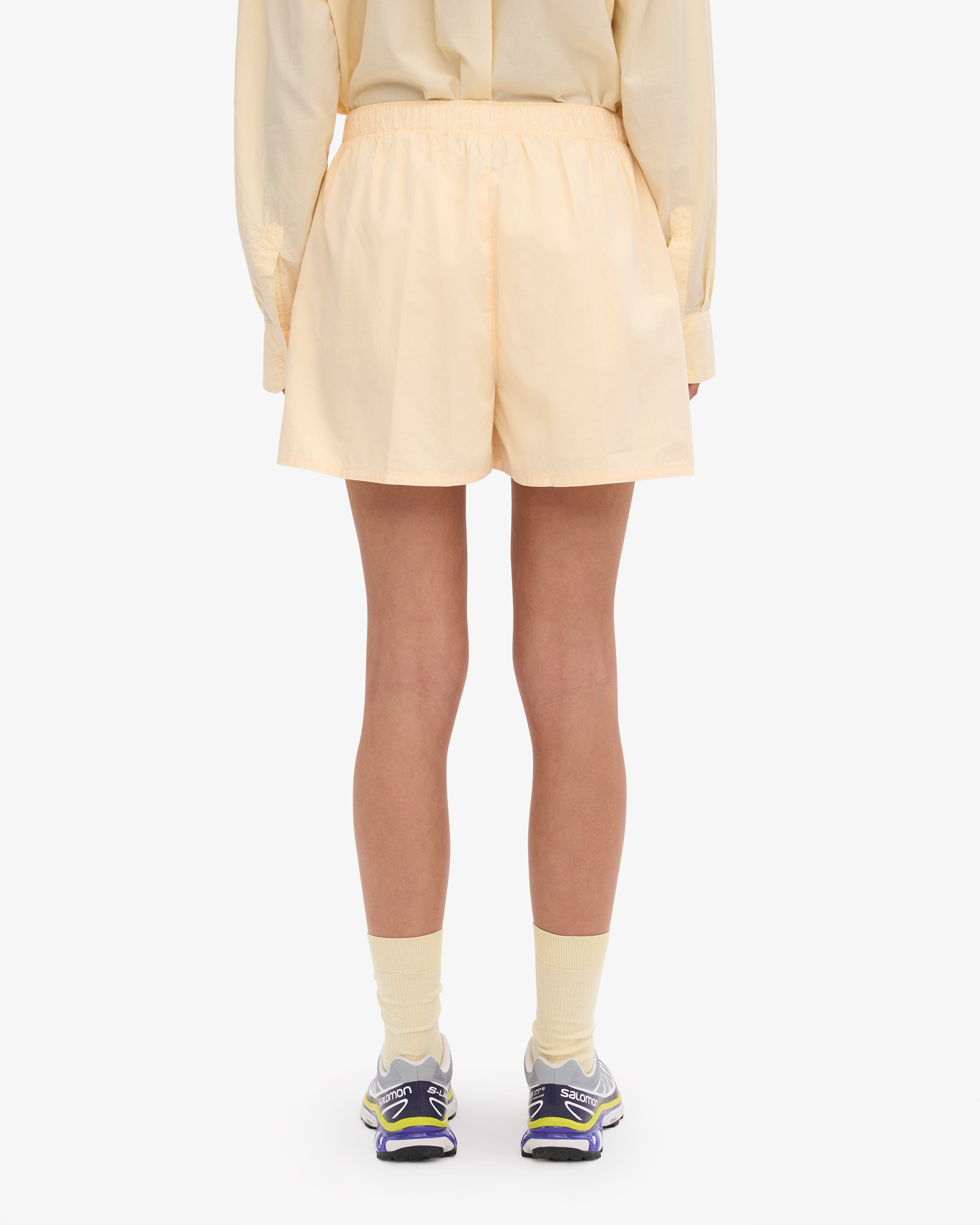 Organic Cotton Twill Shorts for Women - Soft Yellow - Comfortable Casual Wear for Summer & Travel