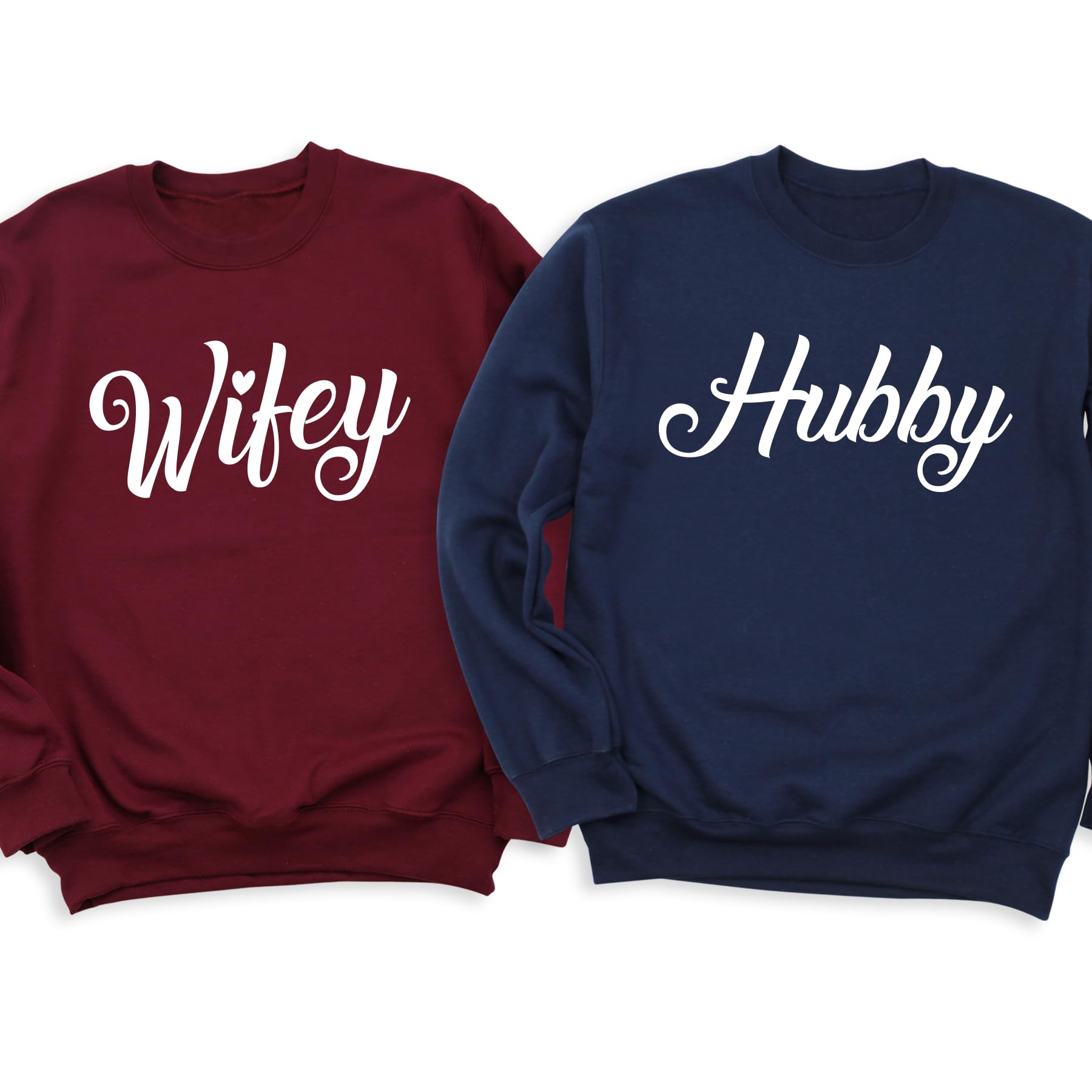 Customizable Matching Couples Graphic Tees - Wifey & Hubby Shirts, Pack of 1 | Perfect for Newlyweds, Anniversaries & Romantic Getaways - Husband and Wife Matching Outfits for Date Nights & Couple Photos