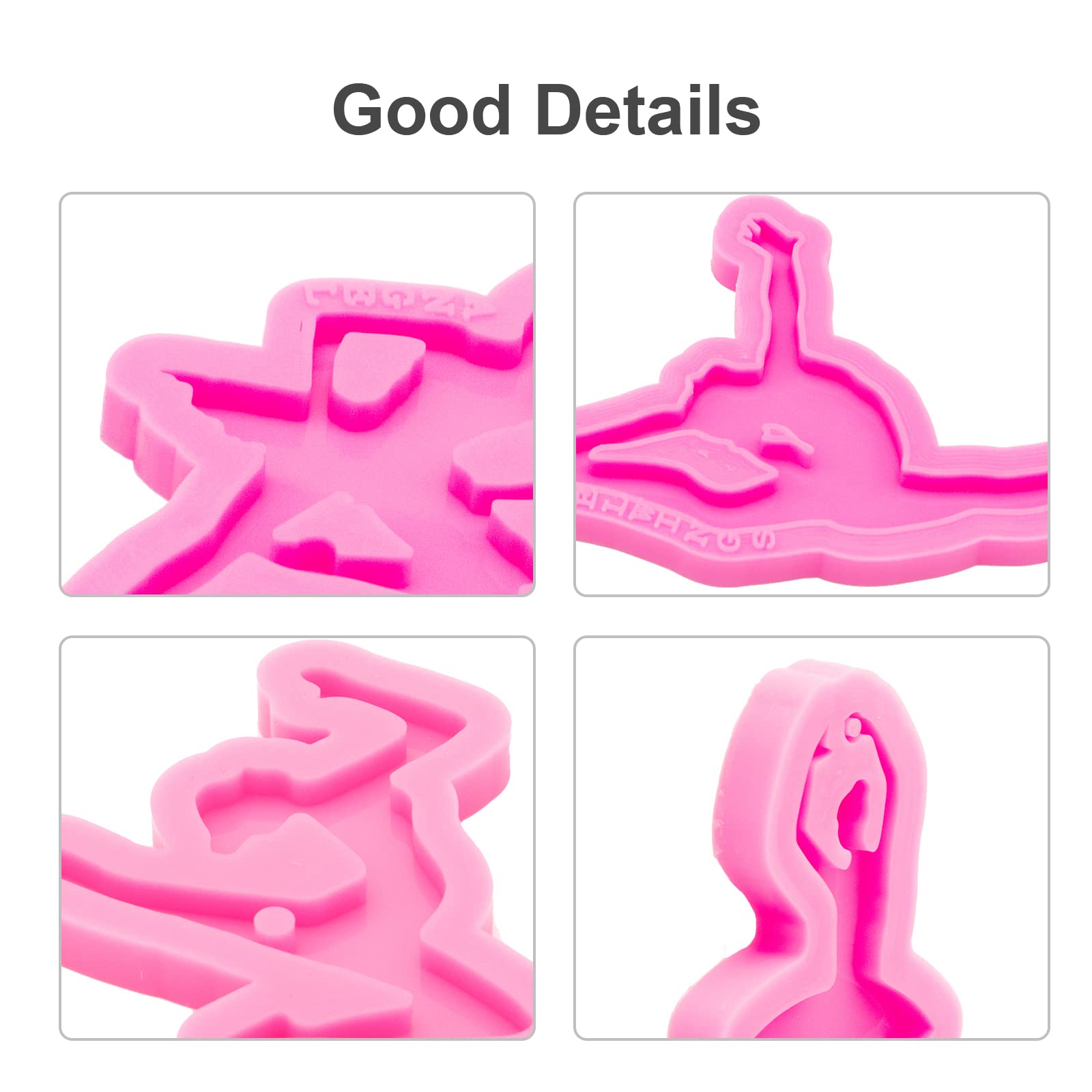 64Pcs Epoxy Resin Molds Kit with 4 Dancing Shape Silicone Molds - DIY Keychain, Backpack Pendant & Jewelry Making Supplies for Resin Casting, Polymer Clay & Craft Projects - Perfect for Gifts, Home Decor & DIY Accessories