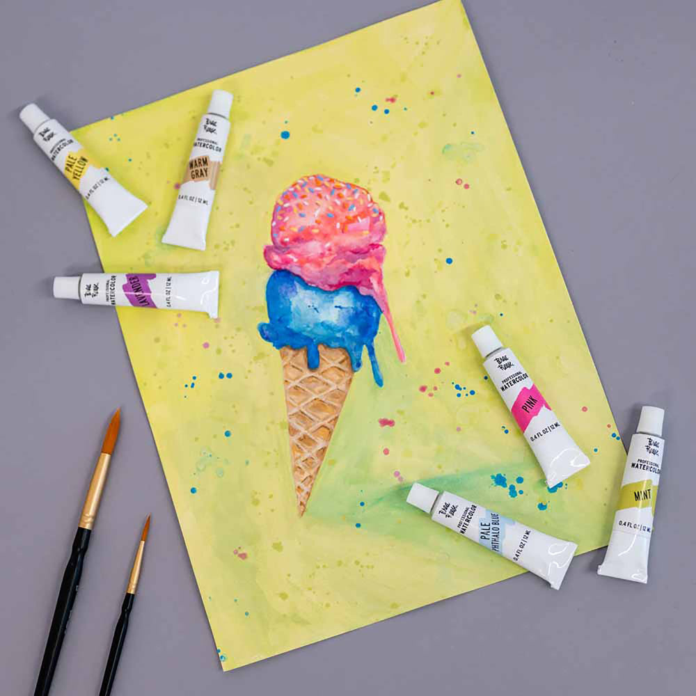 Brea Reese Professional Pastel Watercolor Set - 12 Vibrant Tubes for Artists, Painting & DIY Crafts | Perfect for Watercolor Techniques, Sketching & Mixed Media Art Projects
