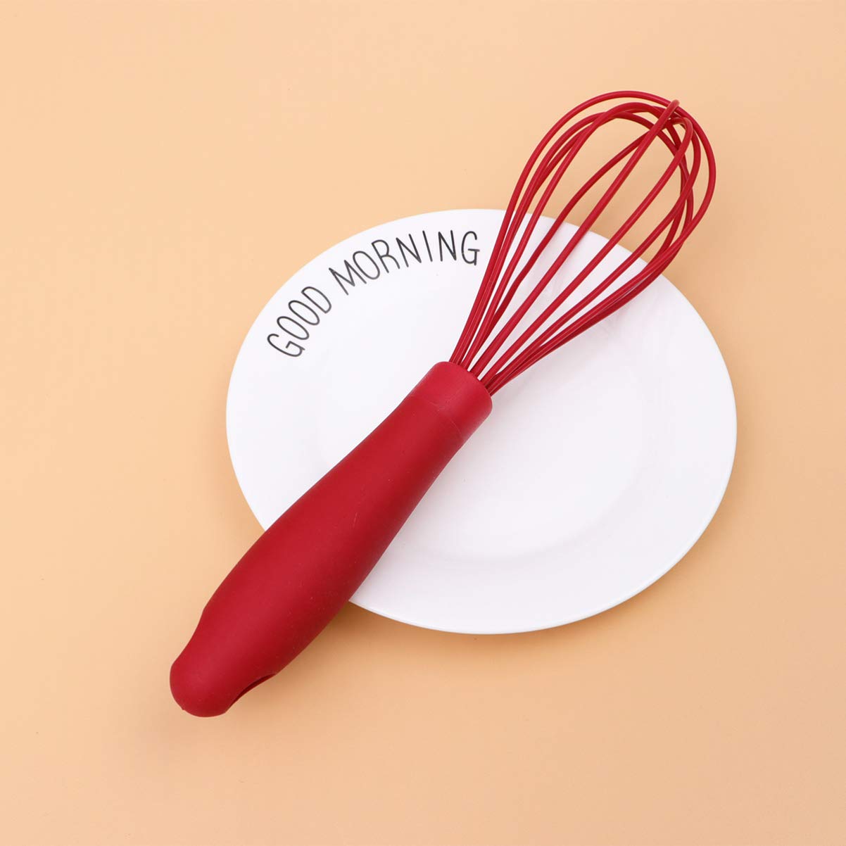 Hemoton 3-Piece Silicone Egg Whisk Set - Non-Slip Handle Egg Mixer, Milk Cream Frother for Baking, Cooking & Kitchen Blending - Perfect for Smoothies, Coffee, Pancakes & Desserts (Random Color)