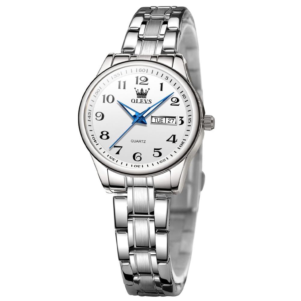 OLEVS Women's Watch - Stainless Steel, Quartz, Waterproof for Daily Wear