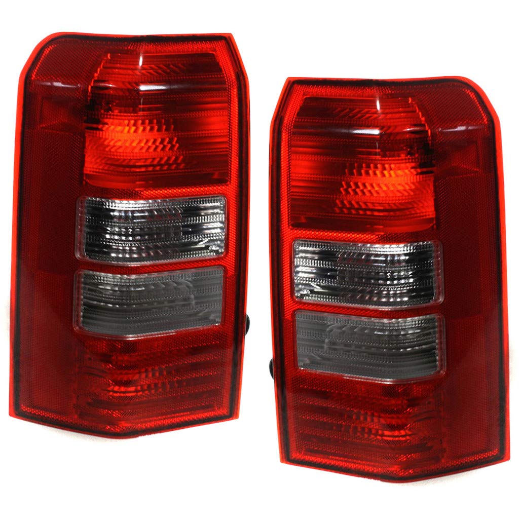 2008-2017 Jeep Patriot Replacement Rear Tail Lights Pair - Left & Right Side CH2800181 CH2801181 - Fits Models with 5160365AA 5160364AA - Perfect for Night Driving & Enhanced Vehicle Safety