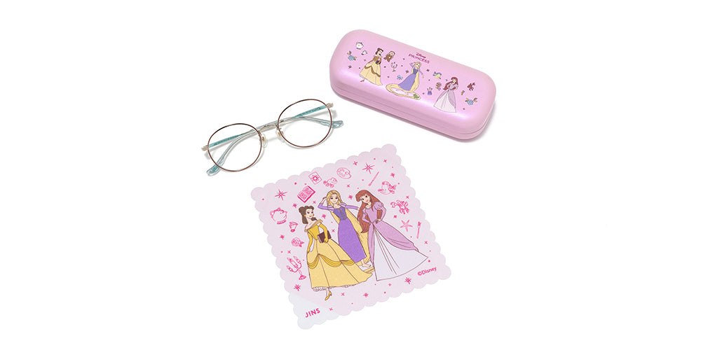 JINS x Disney Princess Kids Ariel Glasses - Cute & Durable Eyewear for Girls, UV Protection, Lightweight Frame - Perfect for School, Outdoor Play & Disney Themed Parties