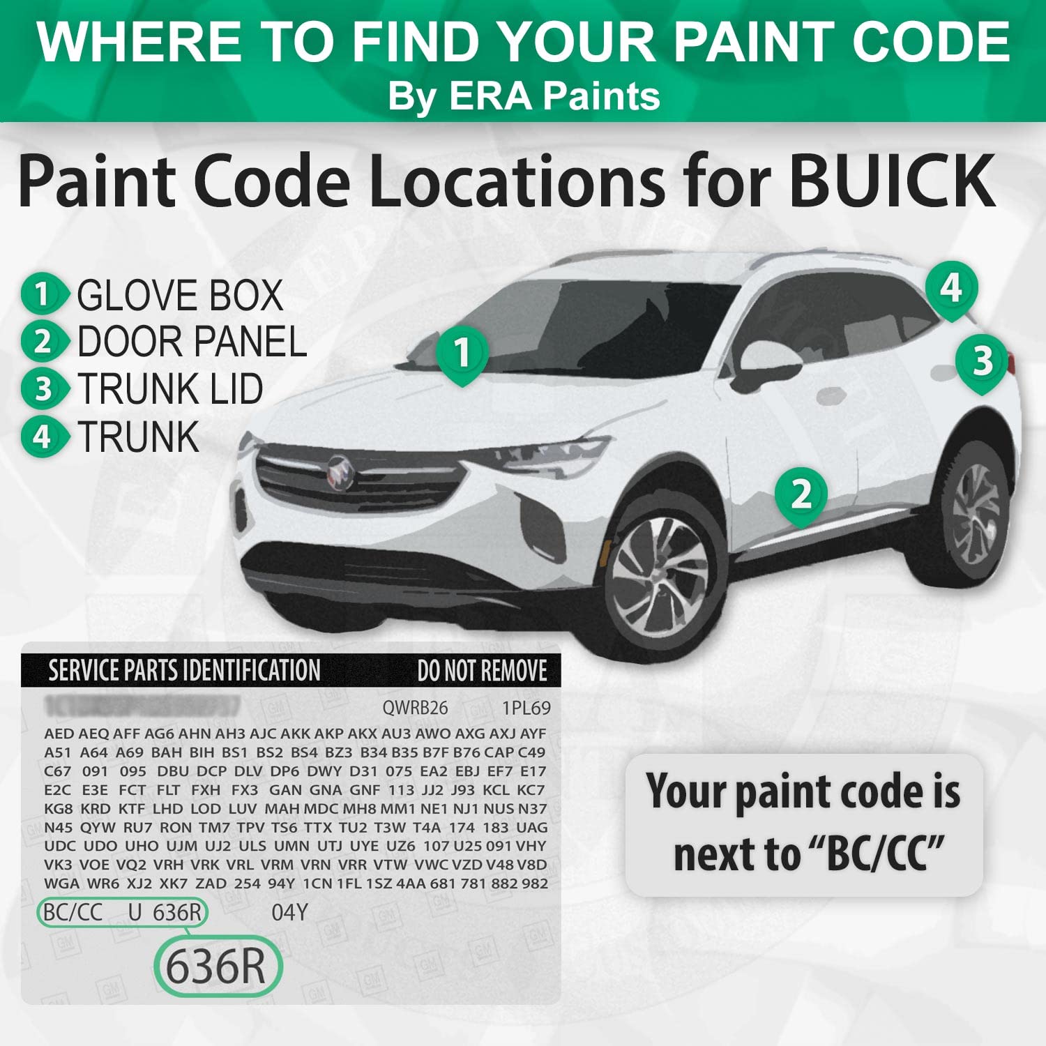 ERA Paints WA507B/GB9 - Black Metallic Automotive Spray Paint Kit for BUICK (Exact Color Match) - Premium 2K Clearcoat Included - Perfect for Car Touch-Ups & DIY Auto Body Repairs