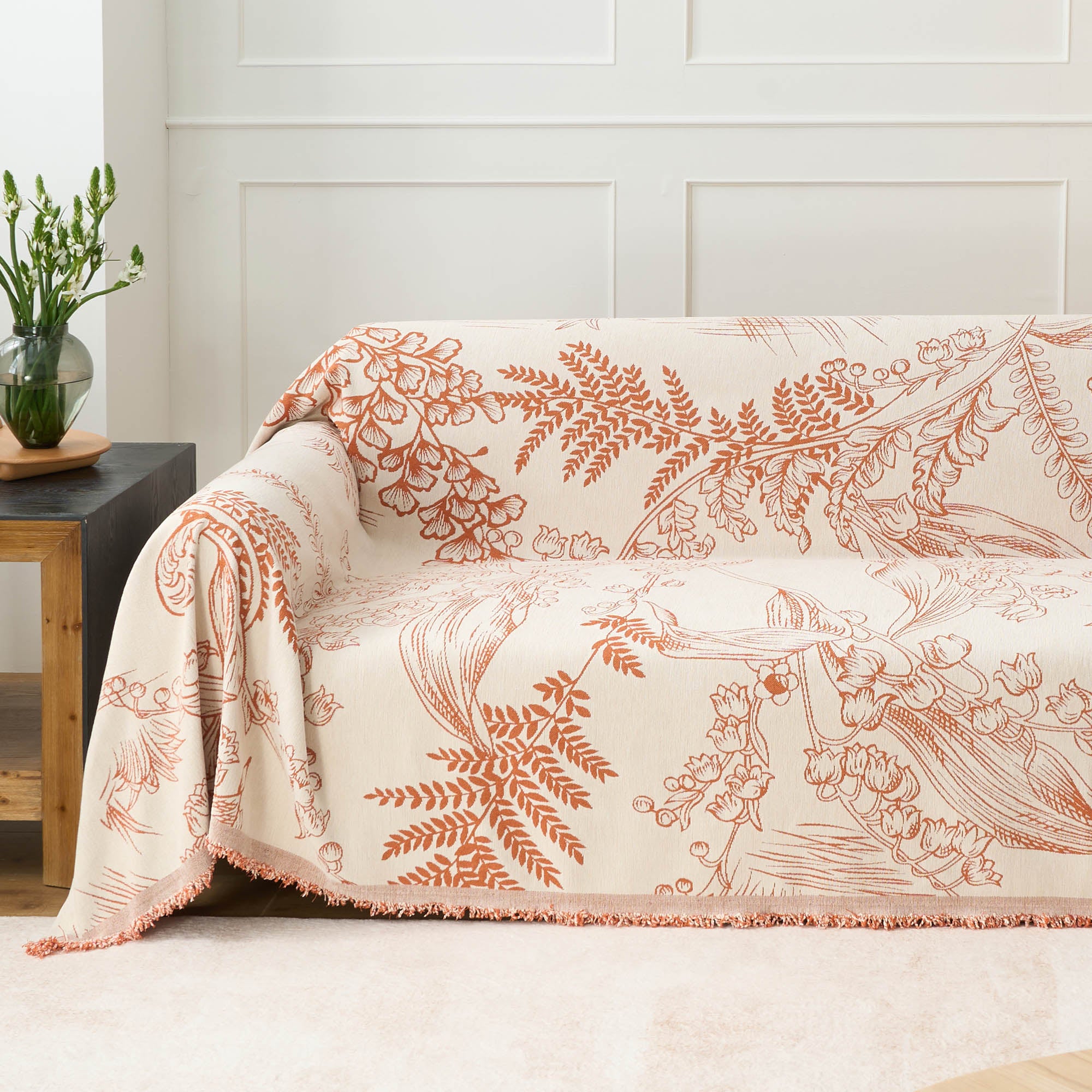 Floral Elegance Sofa Cover - Soft Stretchable Couch Slipcover for Living Room, Home Decor & Protection - Perfect for Pets, Kids & Daily Use