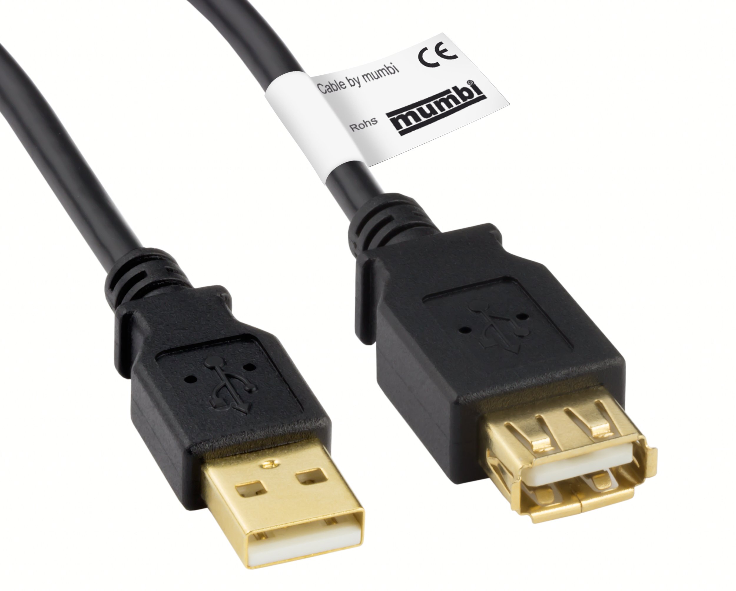 USB 2.0 Extension Cable (Male to Female) 6.6ft/2m High Speed Data Transfer for Laptop, PC, Printer, Keyboard - Perfect for Home Office & Gaming Setup
