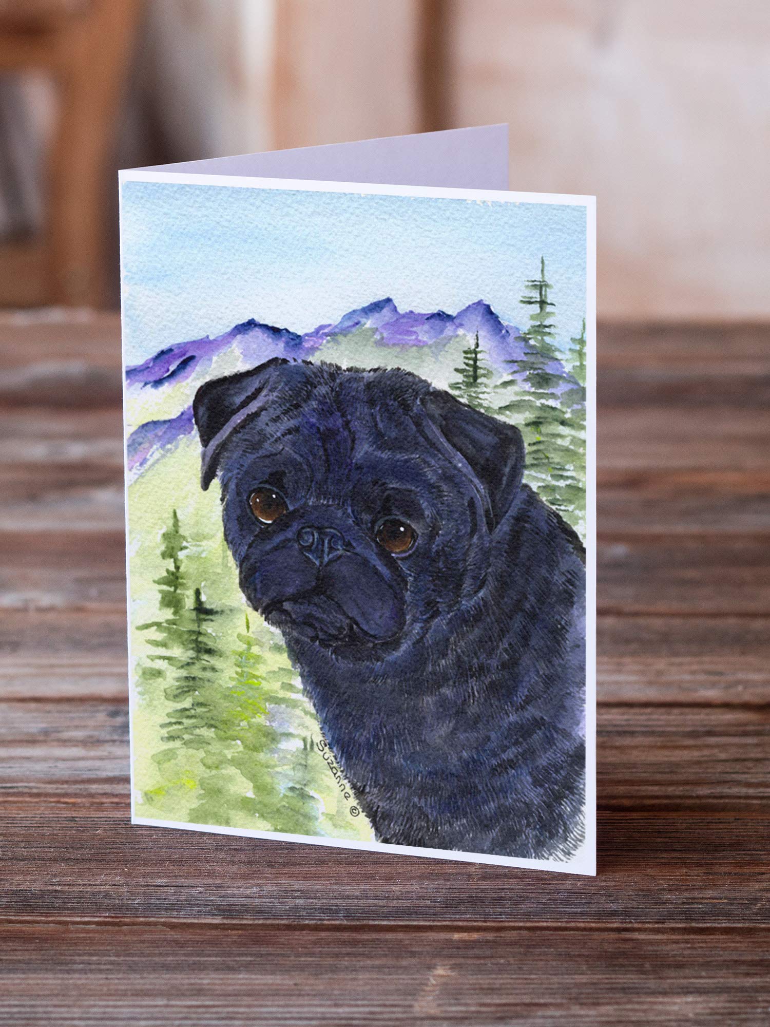 Pug Greeting Cards and Envelopes Set of 8 - Whimsical A7 Size 5x7 Blank Note Cards for Birthdays, Thank You Notes & Special Occasions | Cute Dog Lover Stationery
