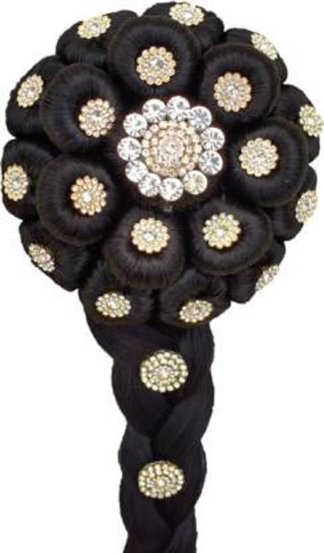 Stylish Sarpa Designer Stone Juda Choti - Synthetic Hair Extension for Bridal & Wedding Hairstyles | Long Hairpiece for Special Occasions & Festive Events