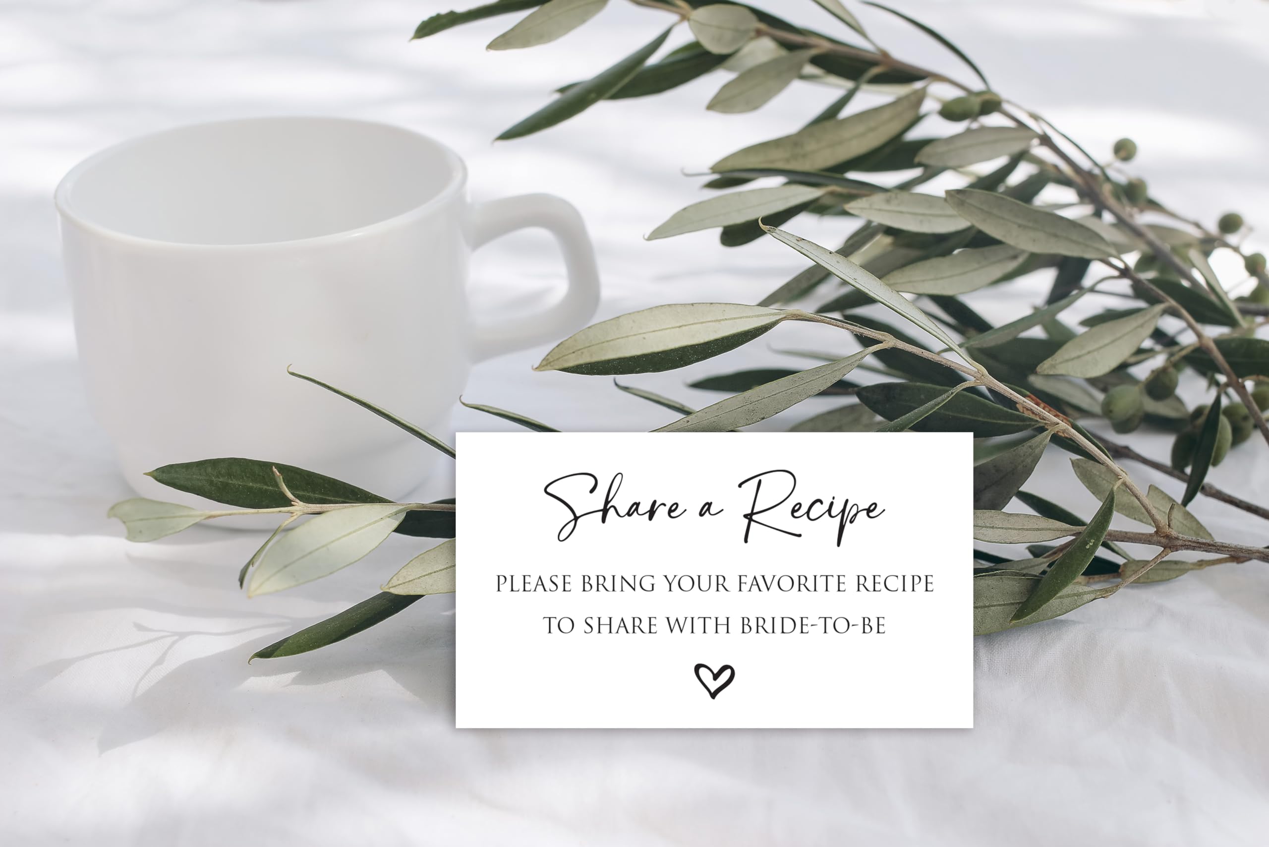 48 Elegant Bridal Recipe Request Cards for Wedding Shower & Bridal Party - Perfect for Collecting Family Recipes