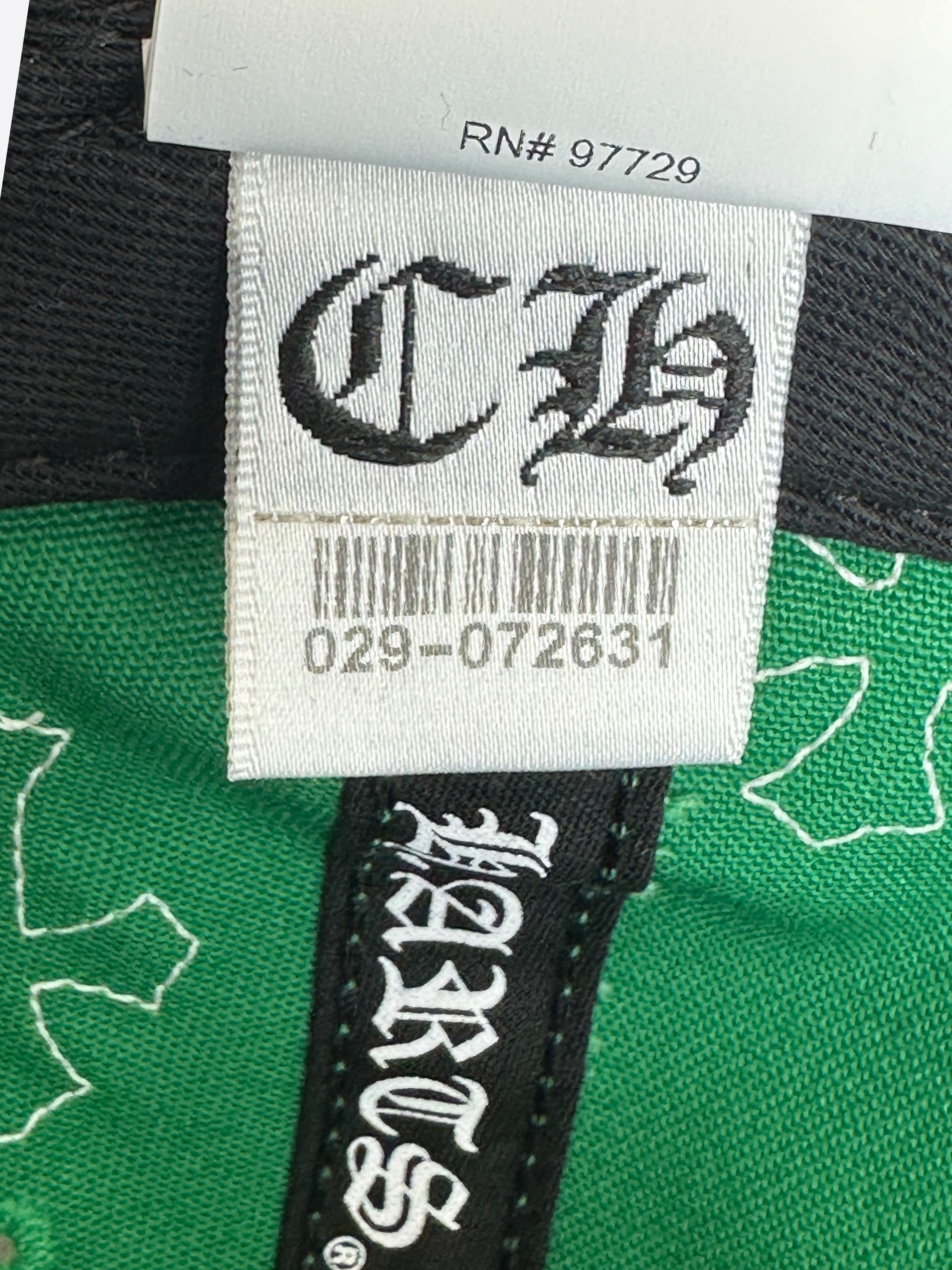 Chrome Hearts Green & White Cross Patch Hat - Stylish Embroidered Baseball Cap for Men & Women - Perfect for Streetwear, Hip Hop Fashion & Outdoor Activities
