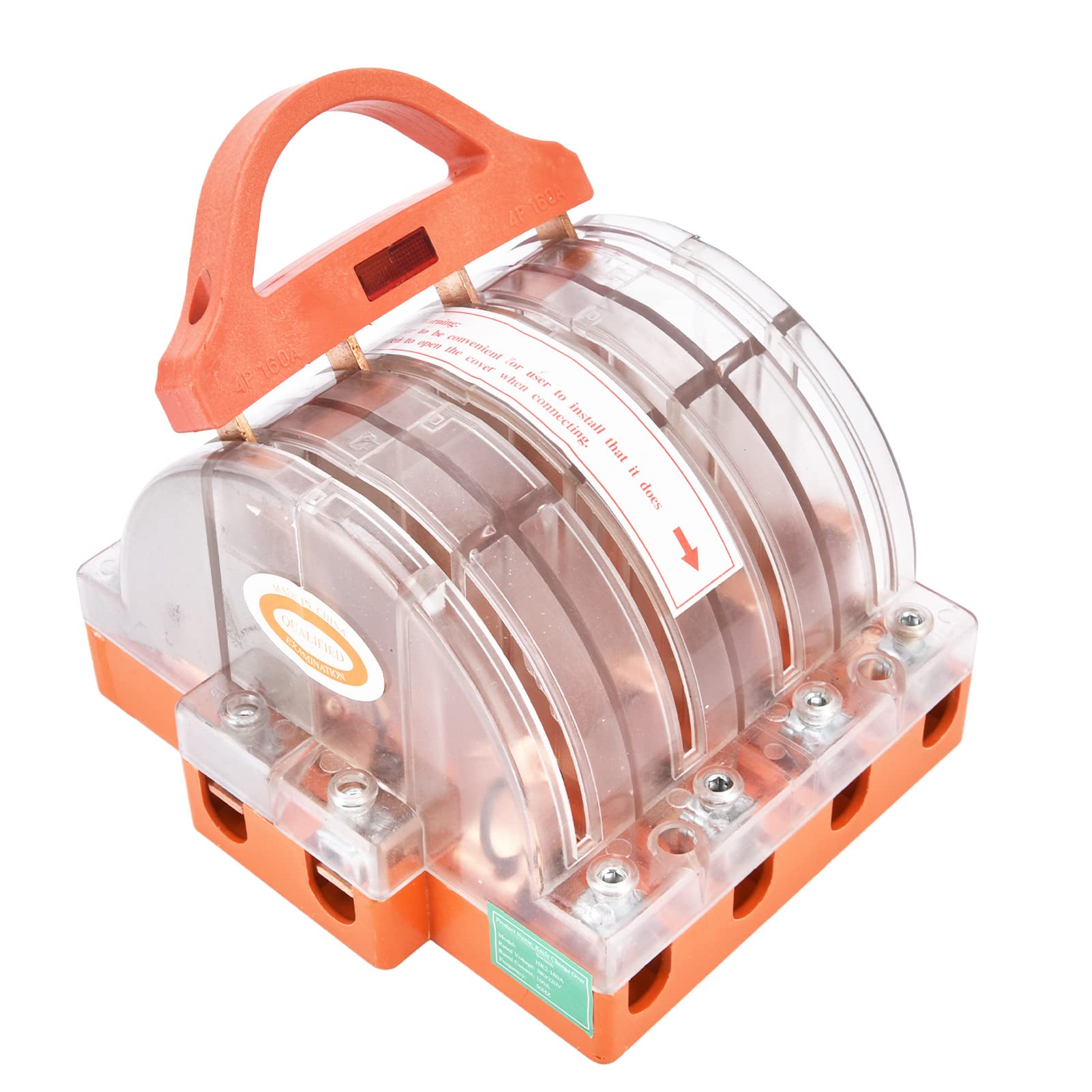 4 Pole Knife Switch - Double Throw Transparent Safety Switch for Home Appliances & Standby Generators - Shockproof Fastening for Secure Electrical Connections - Ideal for Home, Workshop & Industrial Use