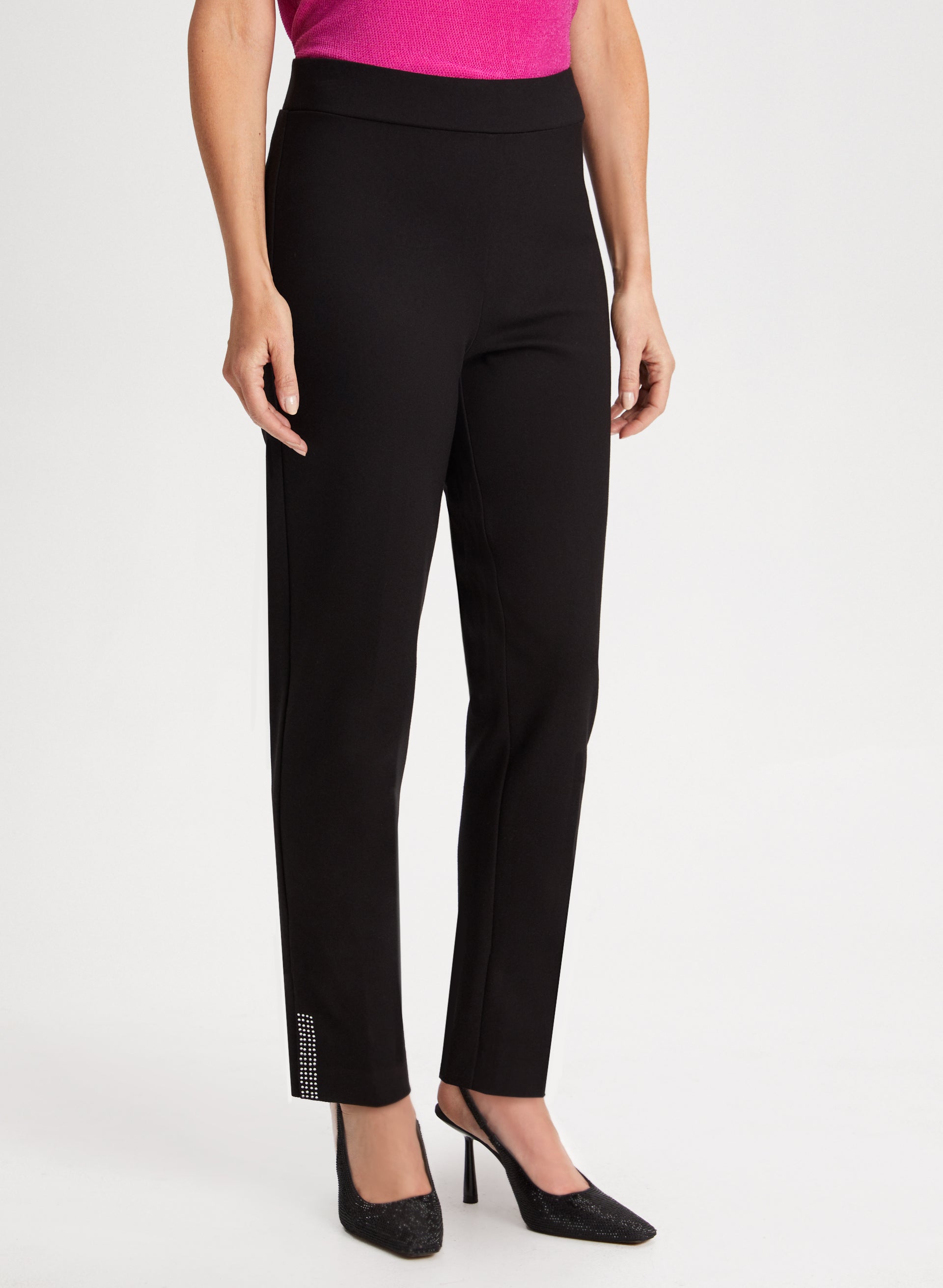 Stylish Rhinestone High-Slit Pants for Women - Trendy Party & Night Out Pants - Perfect for Clubbing, Date Nights & Special Occasions