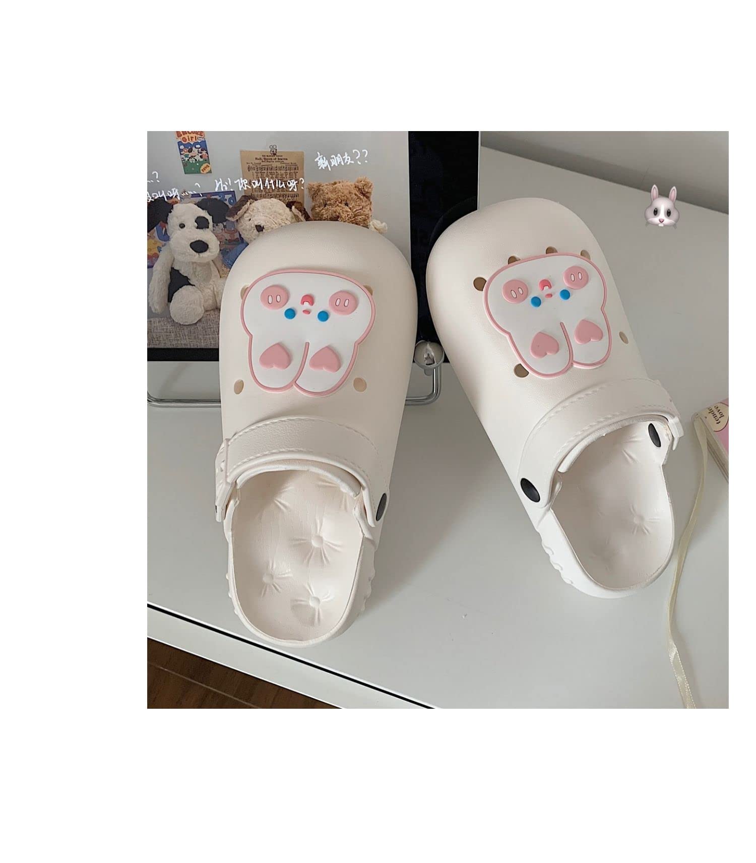 Cute Rabbit Clogs for Women - Soft Garden Shoes, Kawaii Slides with Cloud Comfort - Non-Slip Indoor/Outdoor Slippers for Home, Yard, and Beach Use