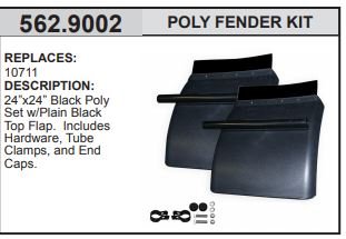 AUTOMANN 562.9001 Quarter Fender Kit - Durable Poly Material, Anti-Spray Design for Trucks & Trailers - Perfect for Off-Road Protection & Mud Flap Replacement