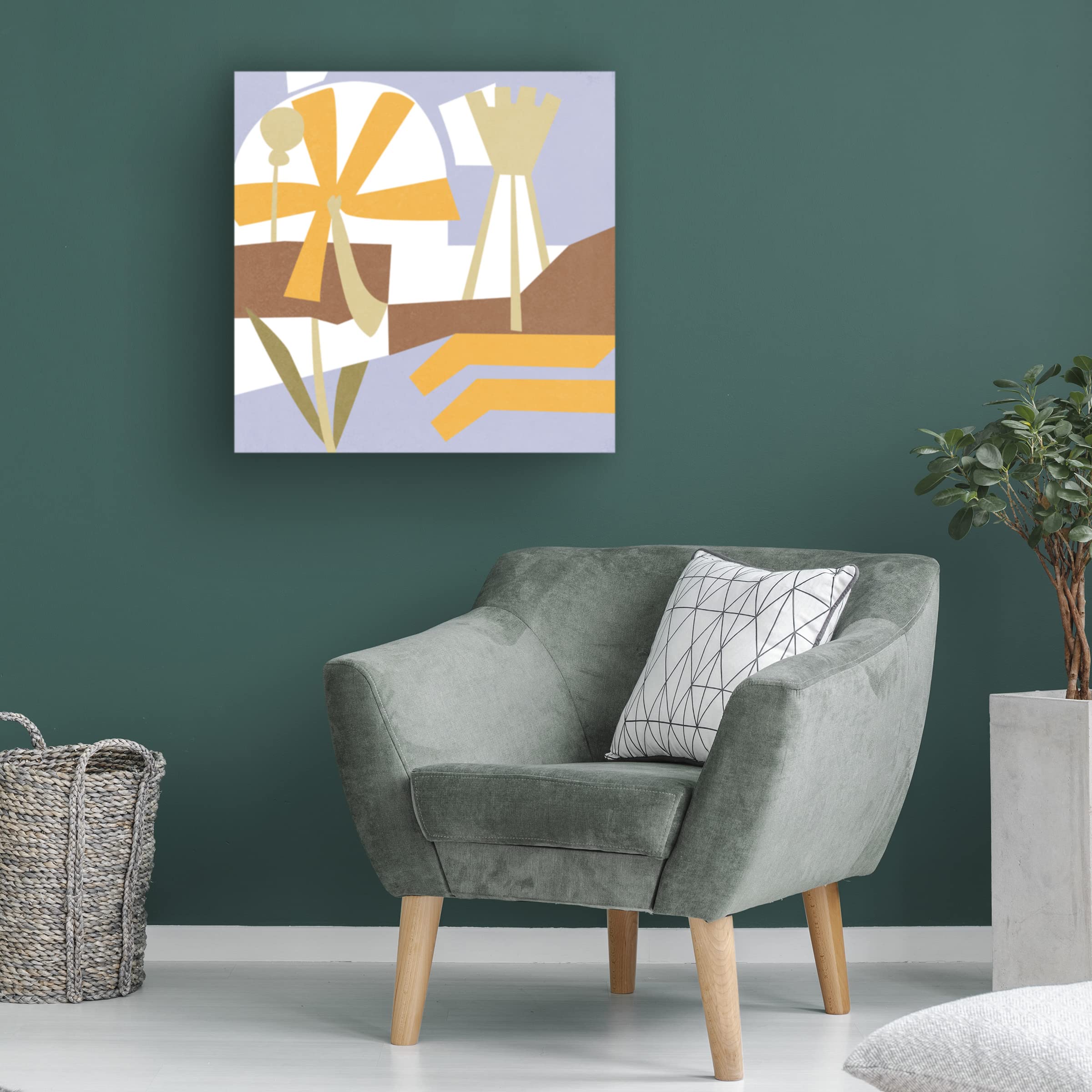 Melissa Wang 'Lavenderland Pinwheel III' Canvas Wall Art Print - Modern Floral Home Decor for Living Room, Bedroom & Office