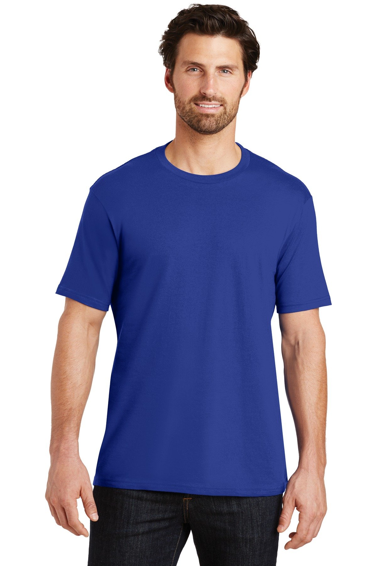 District Made Men's Perfect Weight Crew Tee DT104 - Lightweight Comfortable Cotton Blend Shirt for Casual Wear, Gym & Everyday Outfits