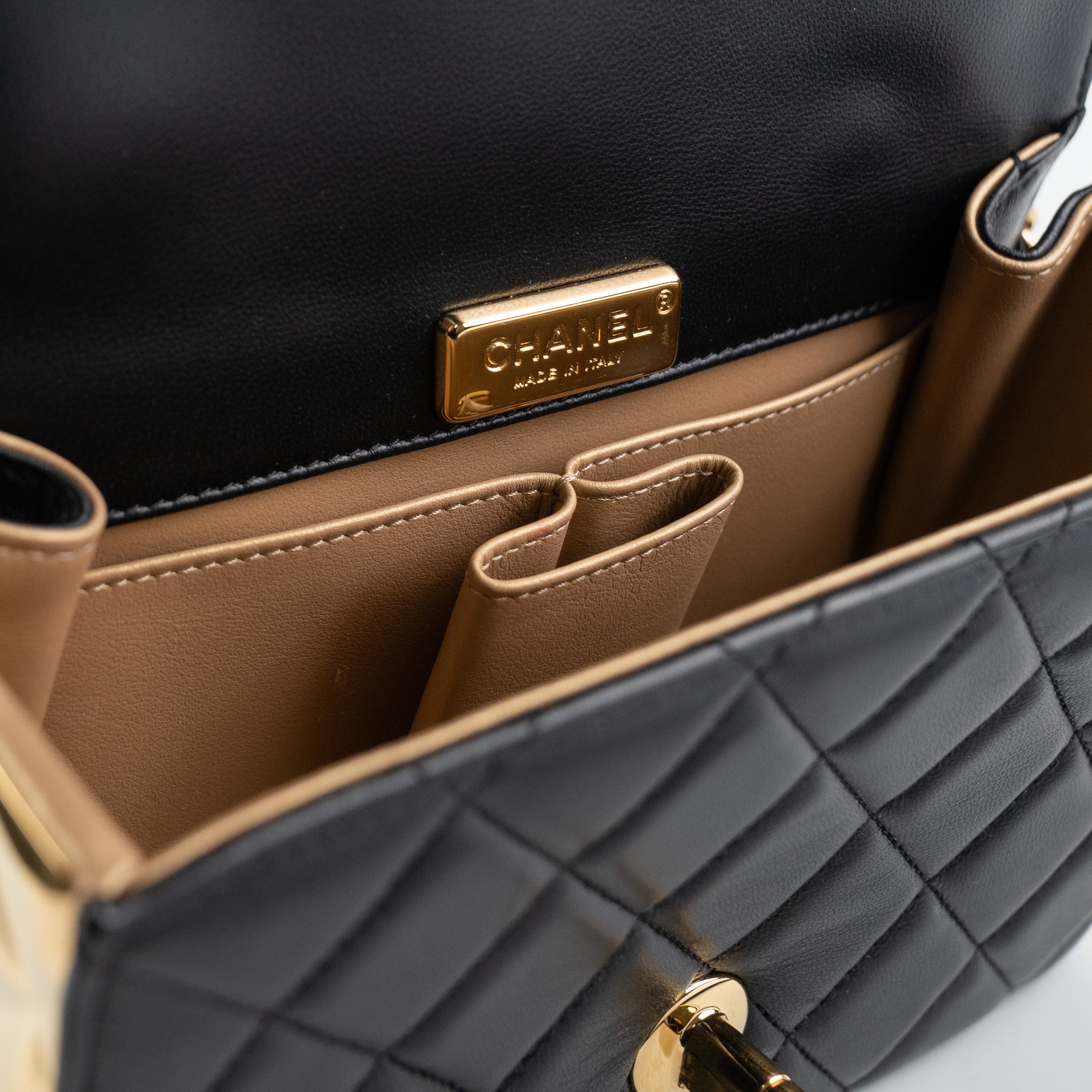Chanel Seasonal Rectangular Black and Gold Box Bag with Microchip - Luxury Designer Handbag for Women, Perfect for Evening Parties, Date Nights & Special Occasions