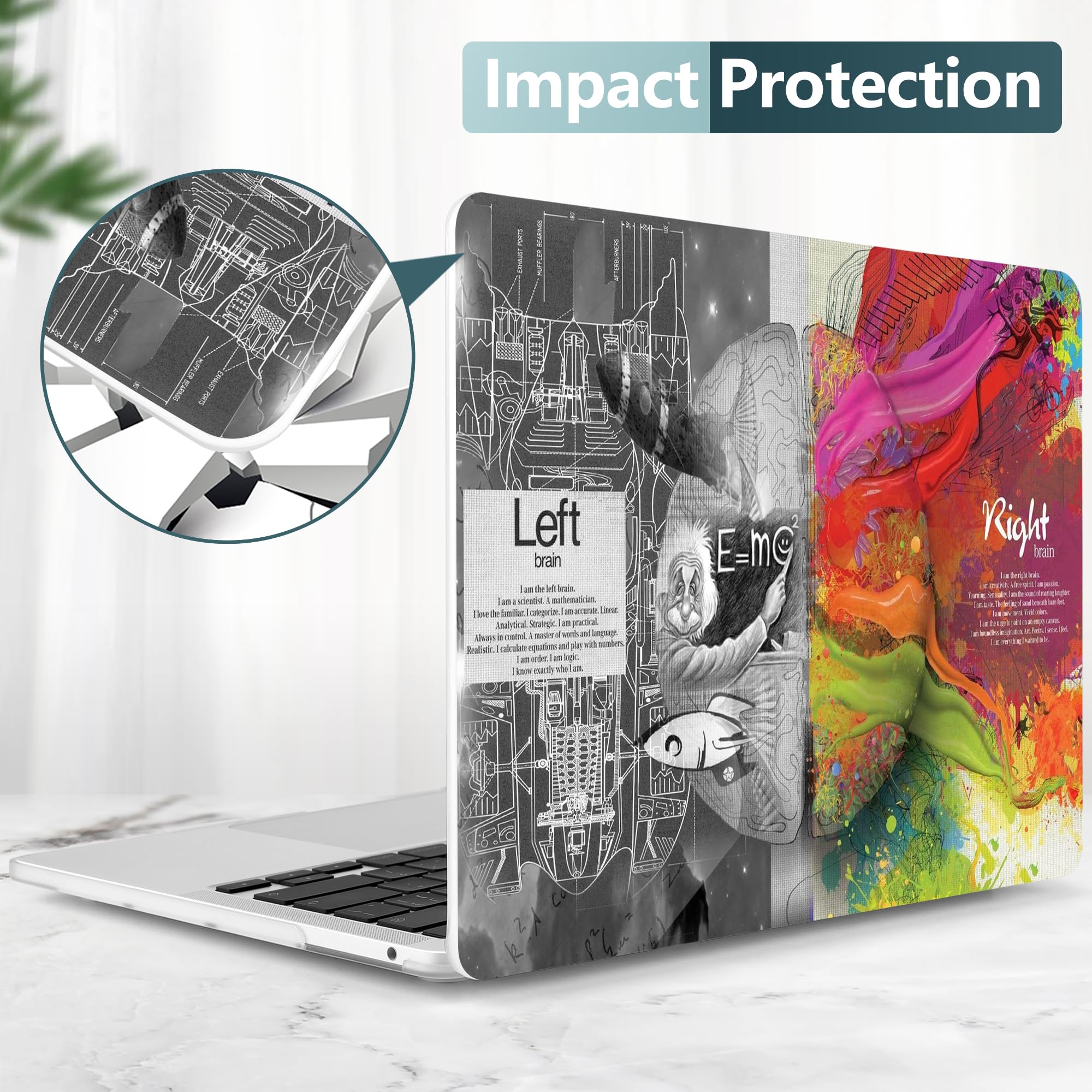 Dongke Hard Plastic Protective Case for MacBook Pro 13 inch (Model A2251/A2289, 2020 Release) - Compatible with Retina Display & Touch Bar, Fits Touch ID (Brain Design) - Perfect for Work, Travel, and Everyday Use