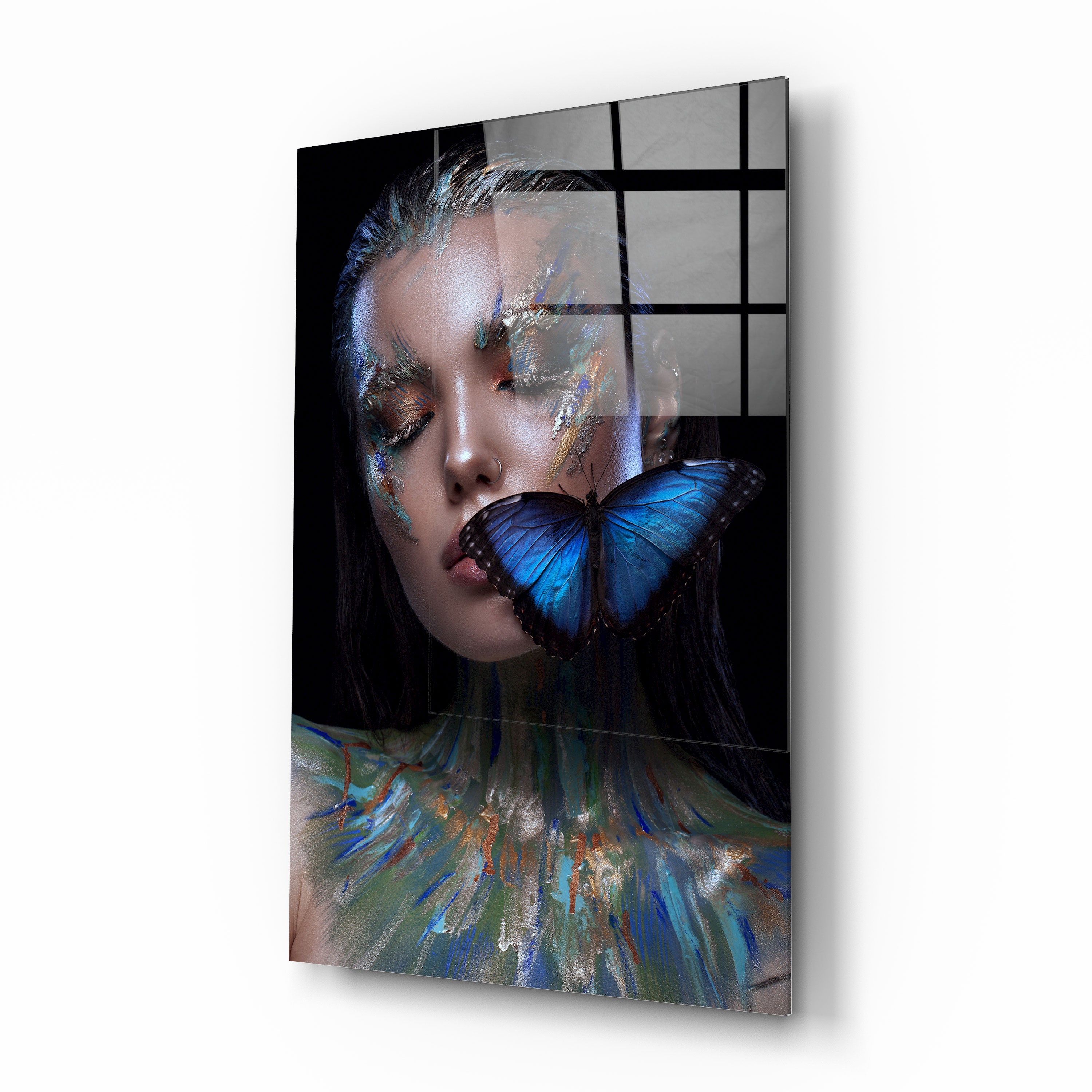 Blue Painted Woman Statue - Handcrafted Home Decor for Living Room, Bedroom & Garden - Perfect Gift for Housewarming & Birthday
