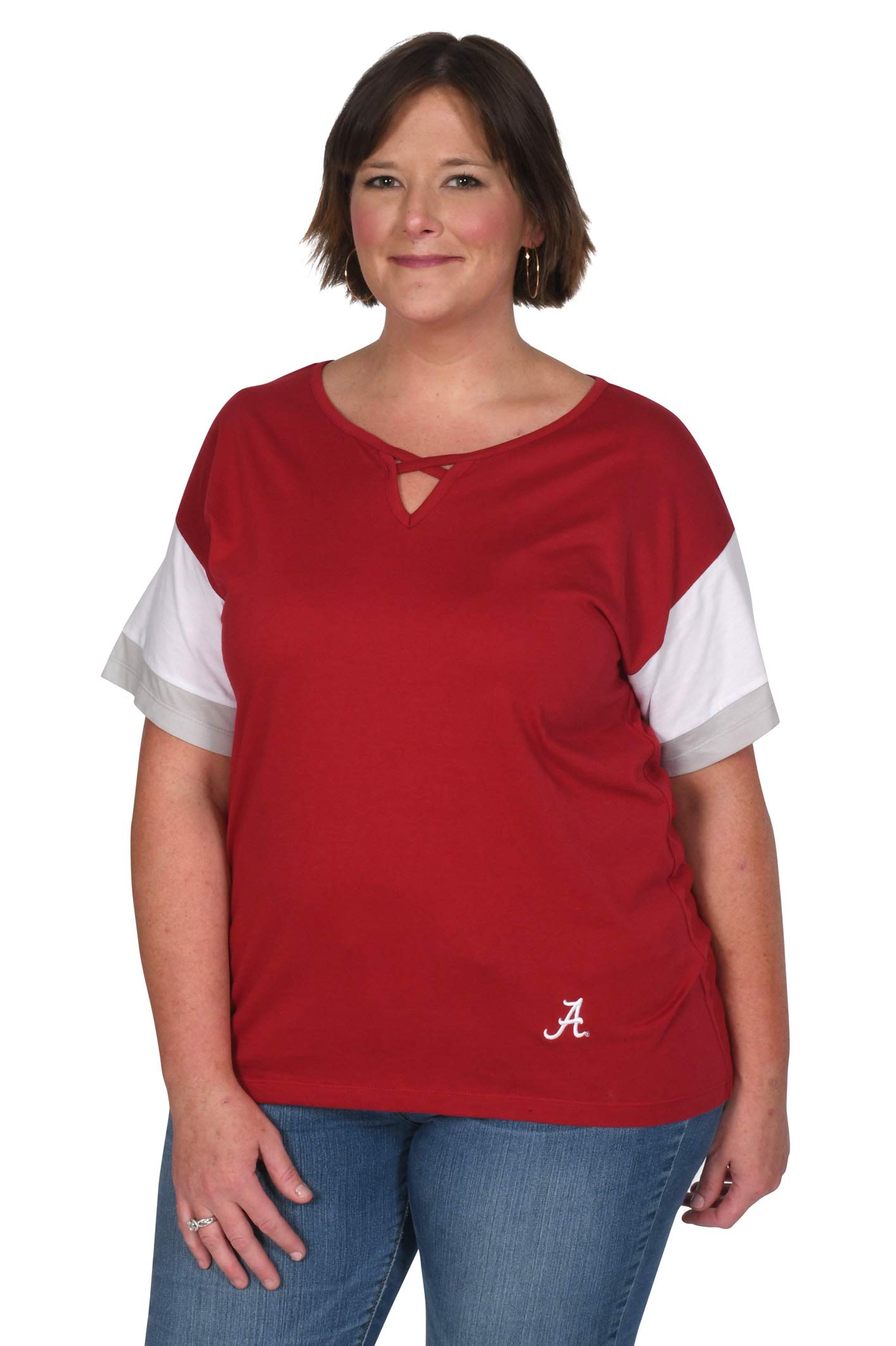 UG Apparel Women's Criss-Cross Colorblock T-Shirt - Stylish Casual Summer Top for Outfits, Beach & Daily Wear