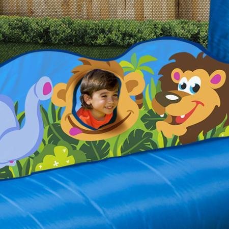 Banzai Happy Hippo Bouncer - Inflatable Bounce House with Soft Cushioned Entry for Kids | Outdoor Play, Birthday Parties & Backyard Fun