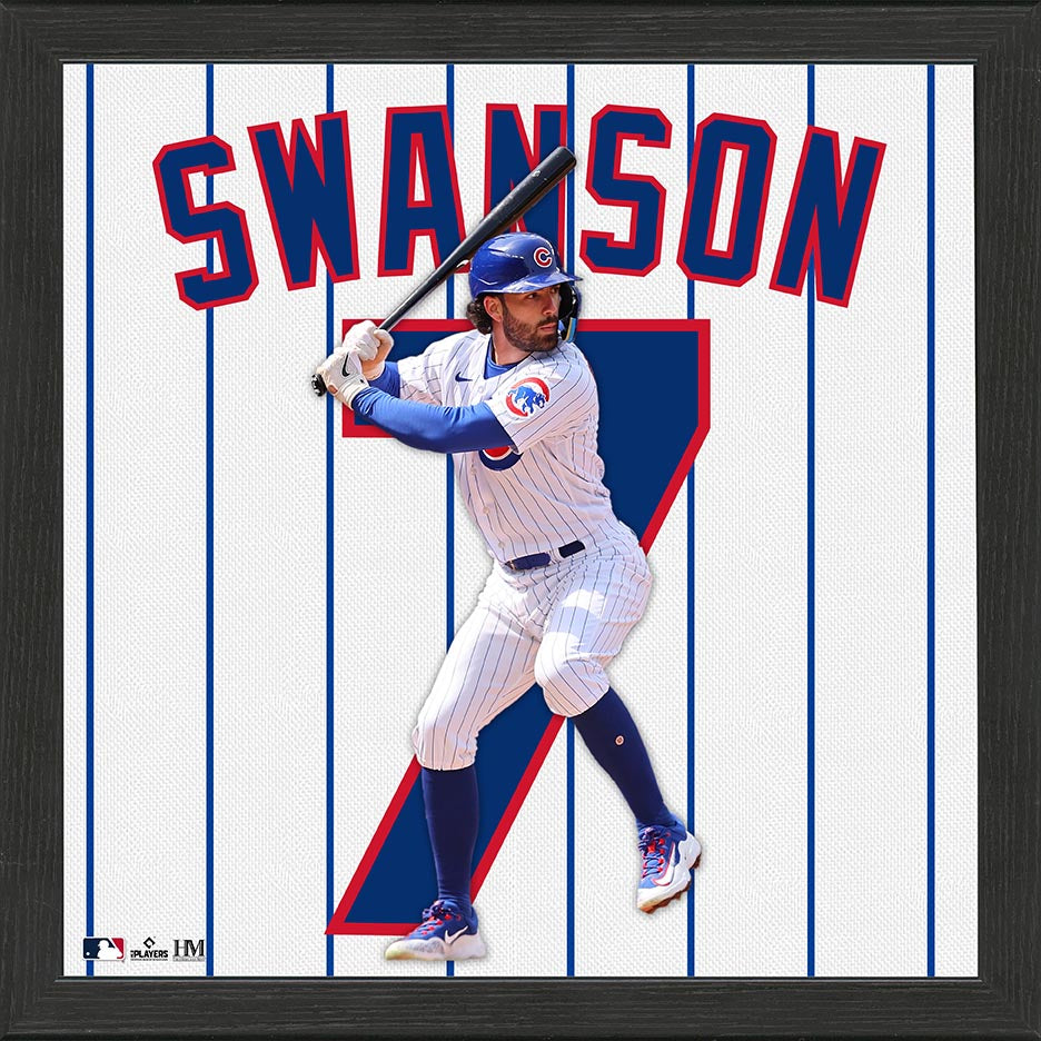 Official Dansby Swanson Chicago Cubs IMPACT Jersey Display Frame - Perfect for Sports Memorabilia, Fan Cave Decor, and Game Room Wall Art
