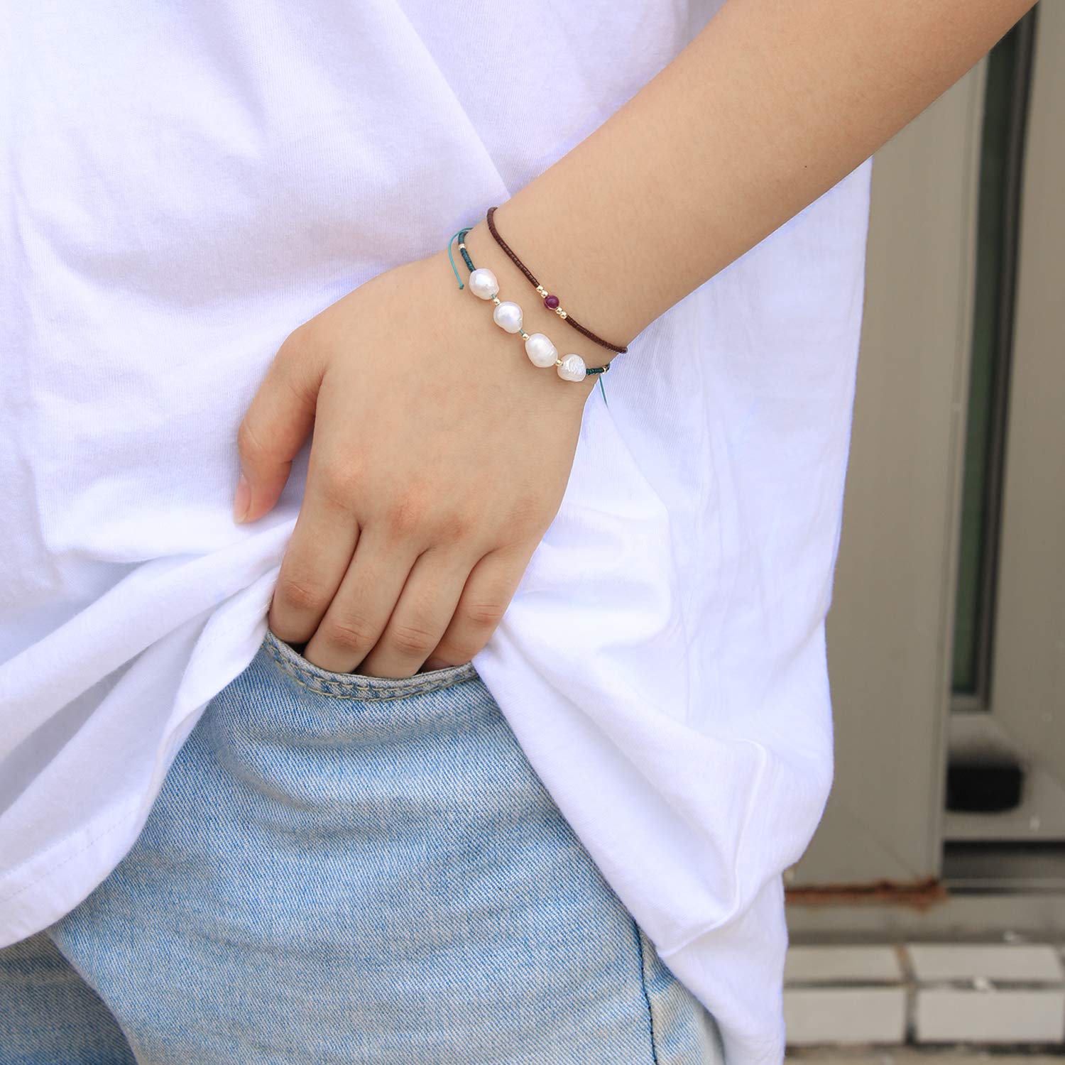 KELITCH Crystal Thin Strand Bracelets - Handmade Boho Beaded Bracelets for Women, Fashion Jewelry Gift for Her | Perfect for Everyday Wear, Parties & Special Occasions