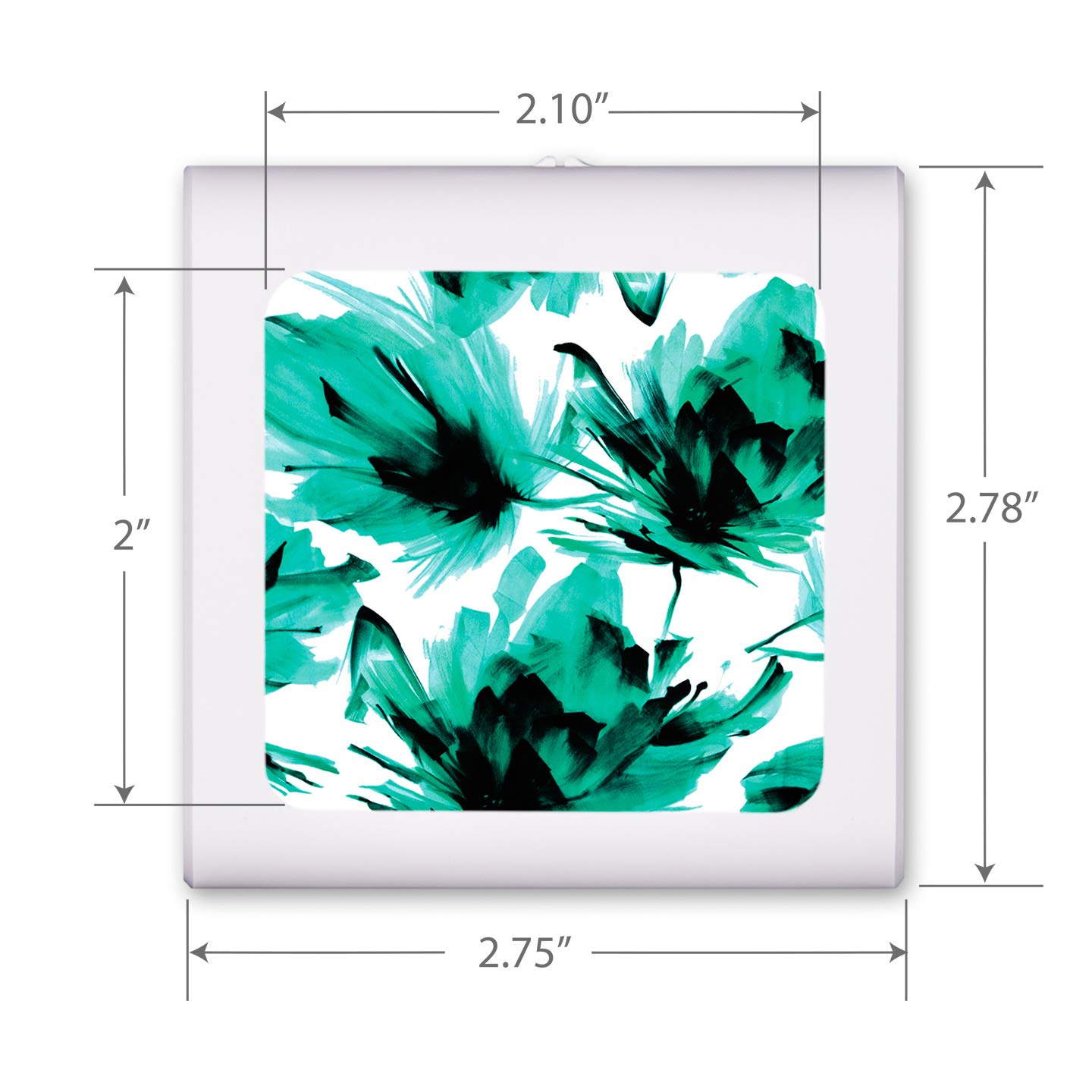 Dimmable LED Night Light with Auto On/Off Sensor, Adjustable Brightness & Warm White Light - Perfect for Bathroom, Hallway, Nursery, Bedroom - Green & Black Leaf Design (Home Safety & Energy Saving Nightlight)