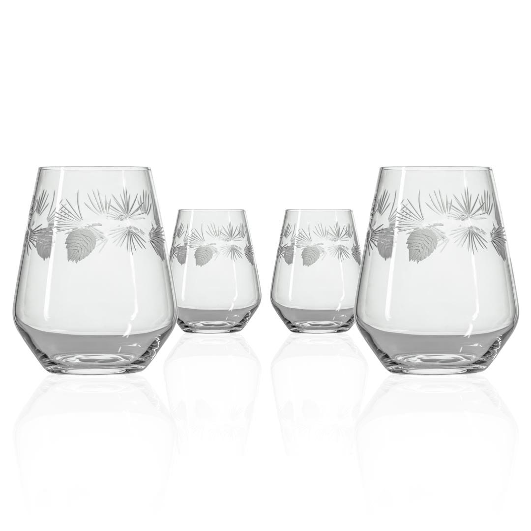 Icy Pine 18oz Stemless Wine Tumbler Glass Set - 12 Pack BPA-Free Insulated Cups for Chilled White Wine, Cocktails & Iced Coffee | Perfect for Parties, Picnics & Outdoor Gatherings