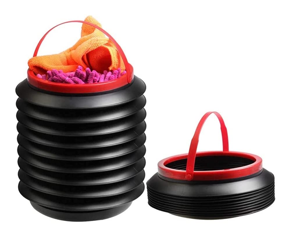 UMKY 4L Portable Telescopic Bucket - Collapsible Round Trash Can & Water Container for Car, Camping, Travel, Home & Outdoor Use | Compact Storage, Easy Carry, Multi-Purpose Utility for Picnics, Beach, Hiking & Road Trips