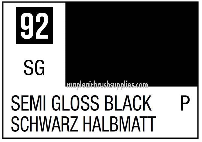 Mr. Color 92 Black Semi Gloss Primary Acrylic Paint - High-Quality Model Paint for Miniatures, Figures & Hobby Crafts - Perfect for Airbrushing, Hand Painting & Scale Modeling Projects