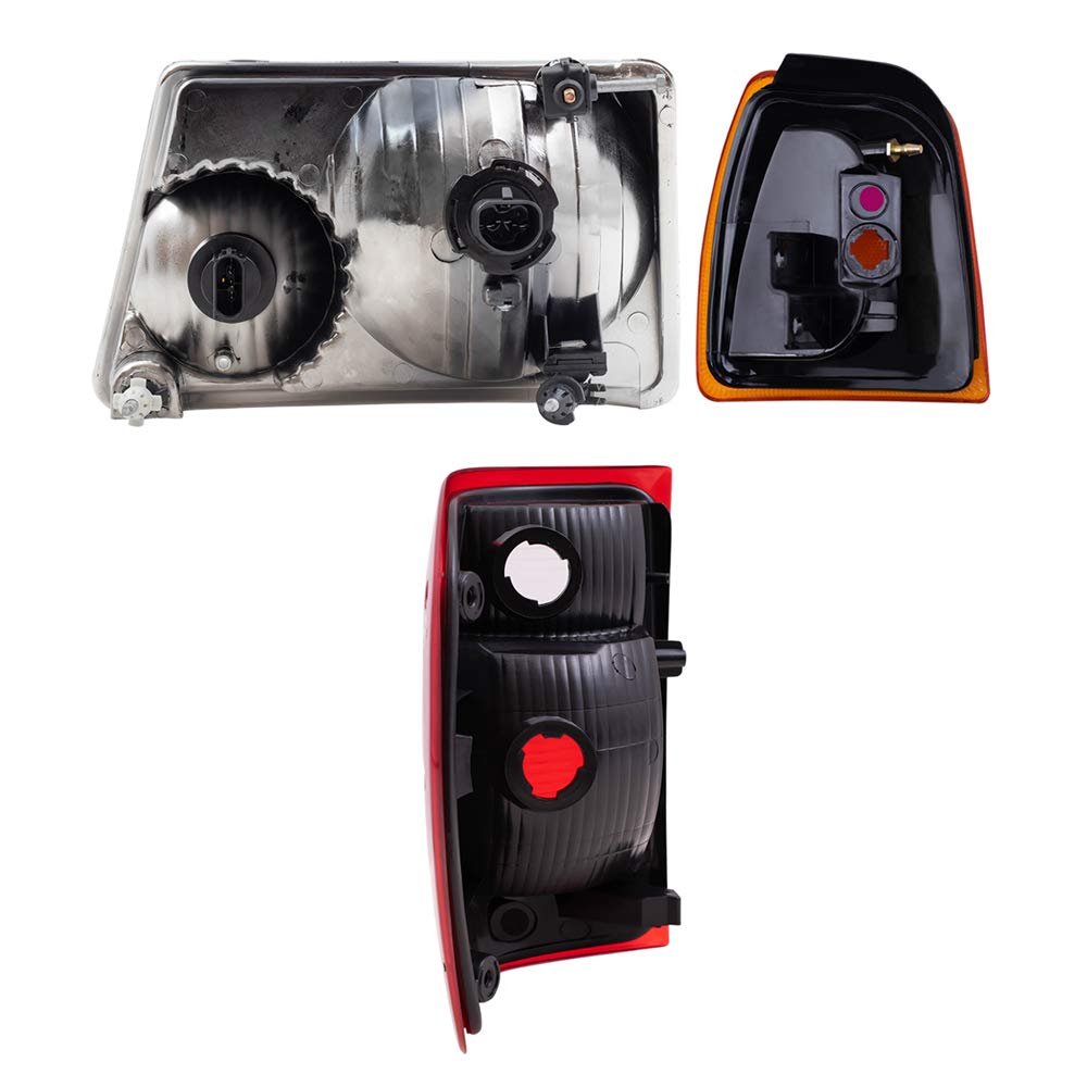 Brock Replacement 6-Piece Headlight, Taillight & Parking Signal Light Kit for 2001-2005 Ford Ranger - Perfect for Night Driving & Vehicle Restoration Projects