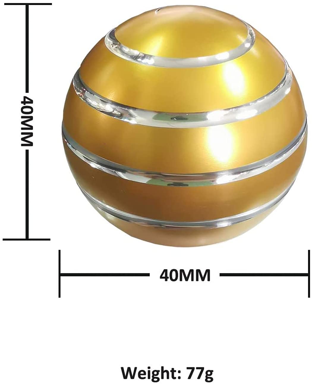 Kinetic Desk Toys for Adults & Kids - Full Body Optical Illusion Spinner Ball, Fidget Stress Relief Toy for Office, Home & Classroom (Gold) - Perfect for Anxiety Relief, Focus Improvement and Fun Breaks