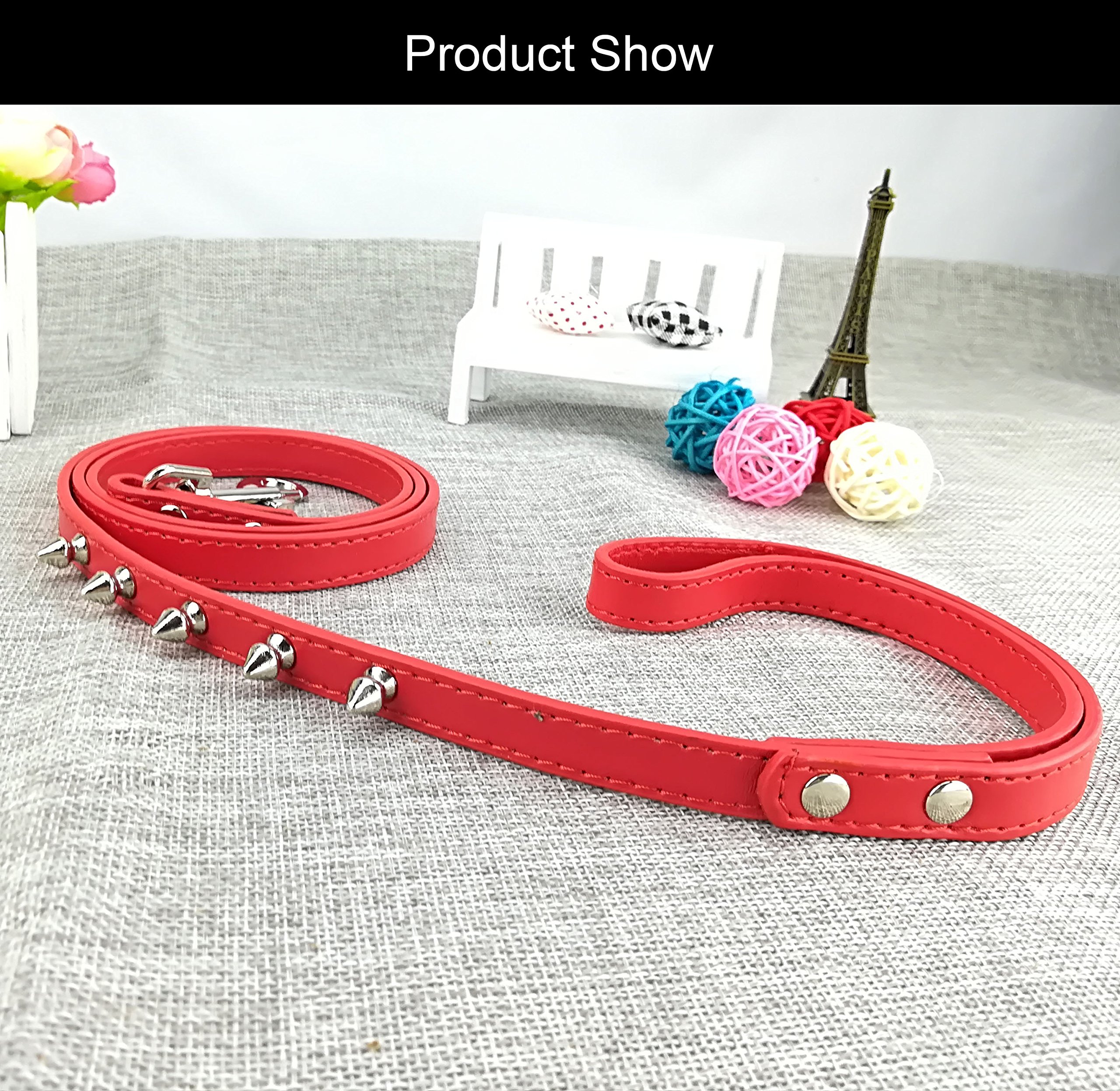 Stylish Punk Studded Dog Collar and Leash Set - Heavy Duty Adjustable Pet Collar with Matching Leash for Small Medium Large Dogs - Perfect for Walking, Training & Fashion Accessories