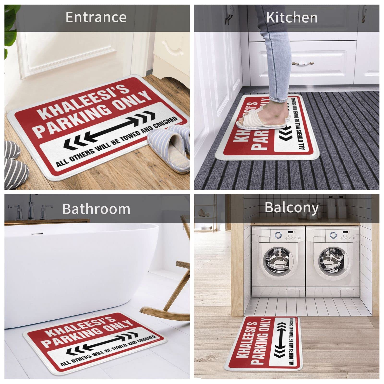 Khaleesi's Parking Only Doormat - Funny Western Home Decor Rug with Sayings, 25.6x35.4 Inch (65x90cm) - Perfect for Game of Thrones Fans & Western Style Entryway Decor