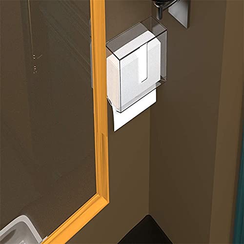 Clear Acrylic Wall Mount Paper Towel Dispenser with Lid - Folded Paper Towel Holder for Bathroom, Toilet & Kitchen - Compatible with Z-Fold, C-Fold & Multi-Fold Paper Towels - Pack of 1 - Perfect for Home, Office & Restaurant Use