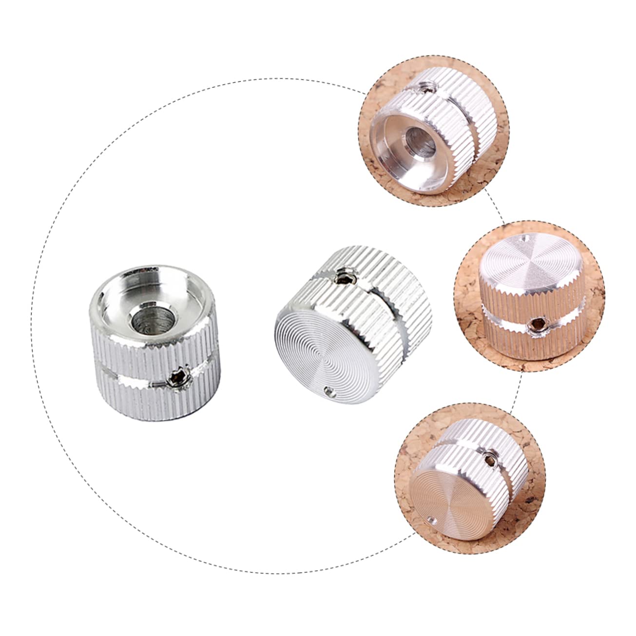 Milisten Solid Volume Tone Control Knobs for Electric Guitars - Premium Metal Round Guitar Parts with Silver Alloy Finish - Perfect for DIY Guitar Repair, Upgrade & Customization