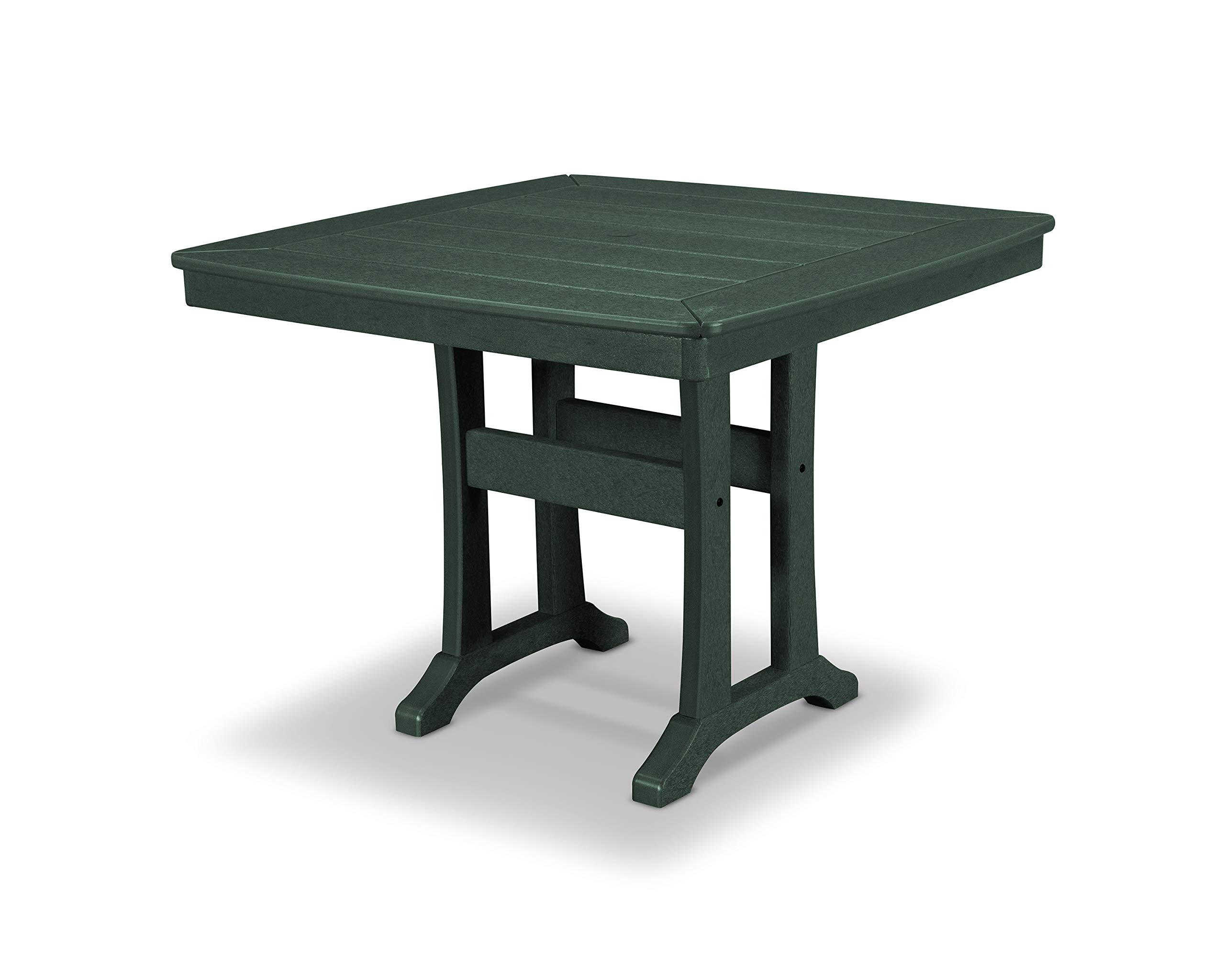 POLYWOOD® 环保绿色户外餐桌 - 耐用防风雨，适合庭院、阳台、花园用餐场景