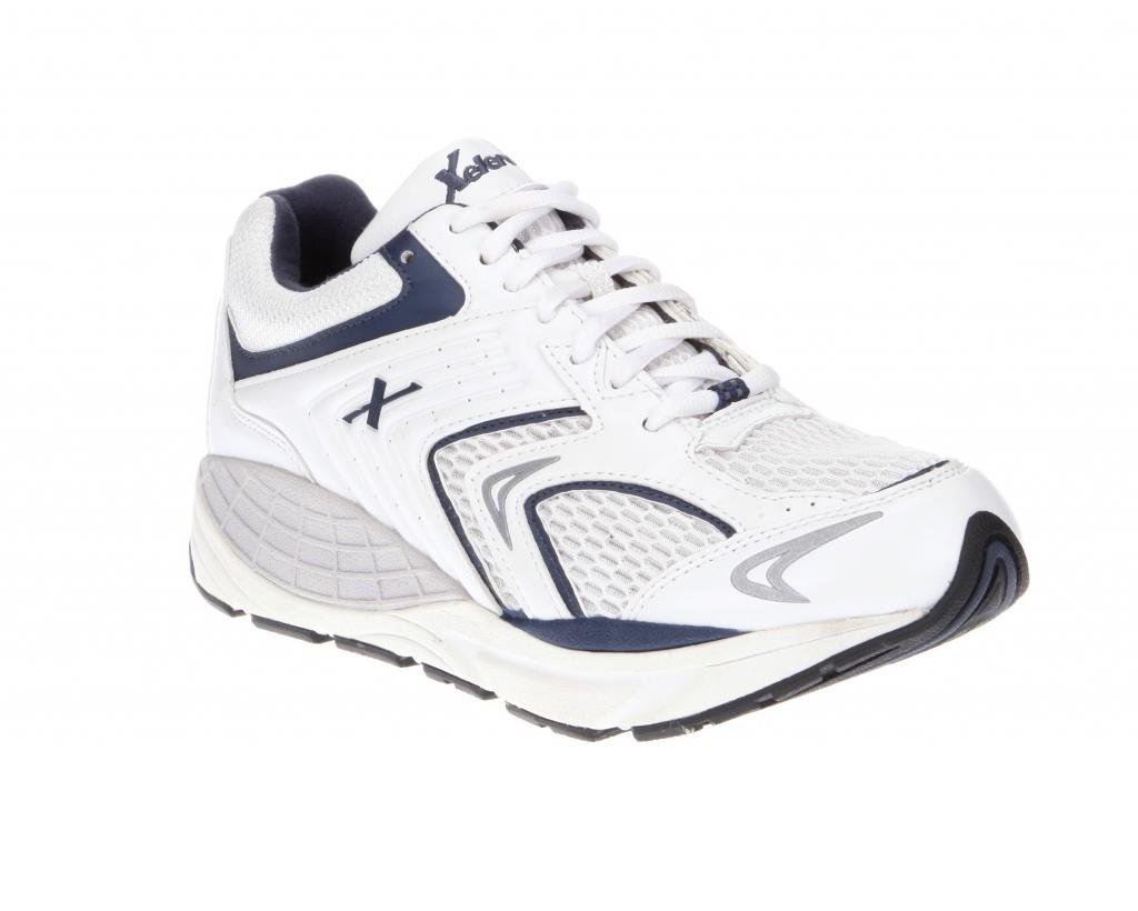 Matrix Men's Motion Control Walking Shoes - White/Navy Mesh Athletic Shoes for Men - Size 10 Medium - Comfortable Supportive Sneakers for Walking, Running & Daily Wear