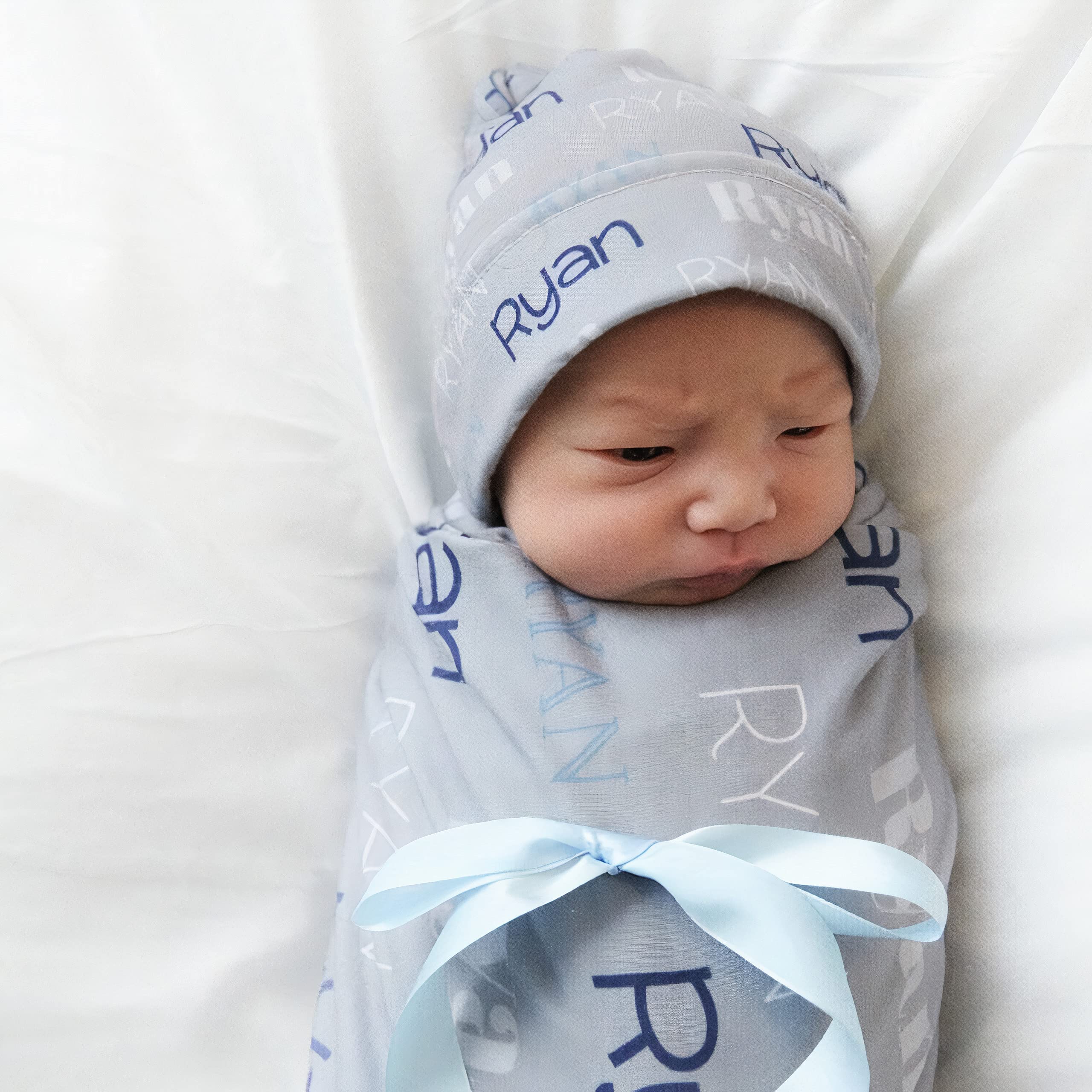Personalized Baby Blankets for Boys & Girls - Custom Name Embroidered Newborn Swaddle Blanket | Soft & Cozy Baby Shower Gift for Boys & Girls | Perfect for Nursery, Stroller & Photo Shoots