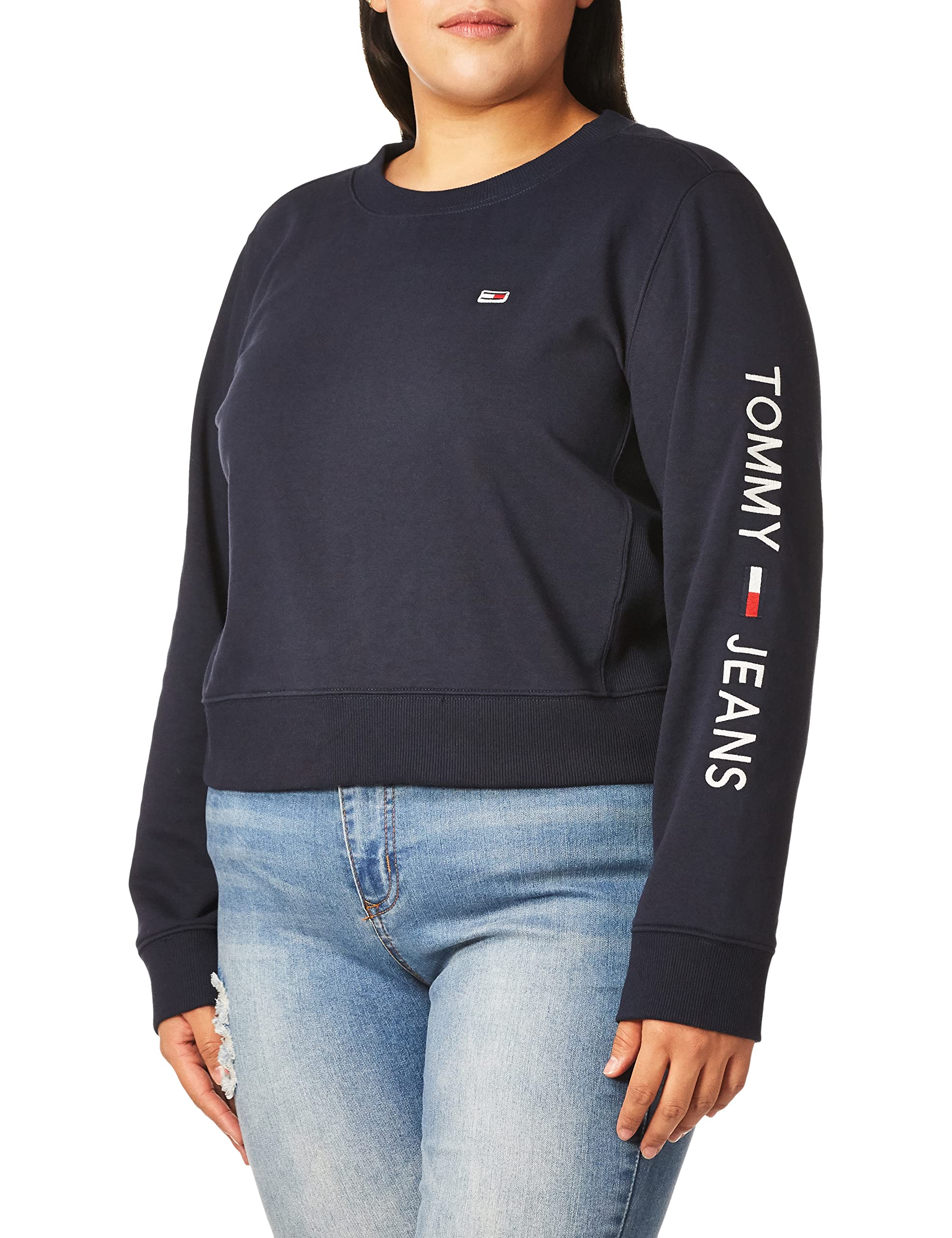 Tommy Hilfiger Women's Classic Crewneck Sweatshirt | Soft Cotton Pullover | Casual Comfort Wear | Perfect for Everyday Outfits, Lounging & Weekend Errands