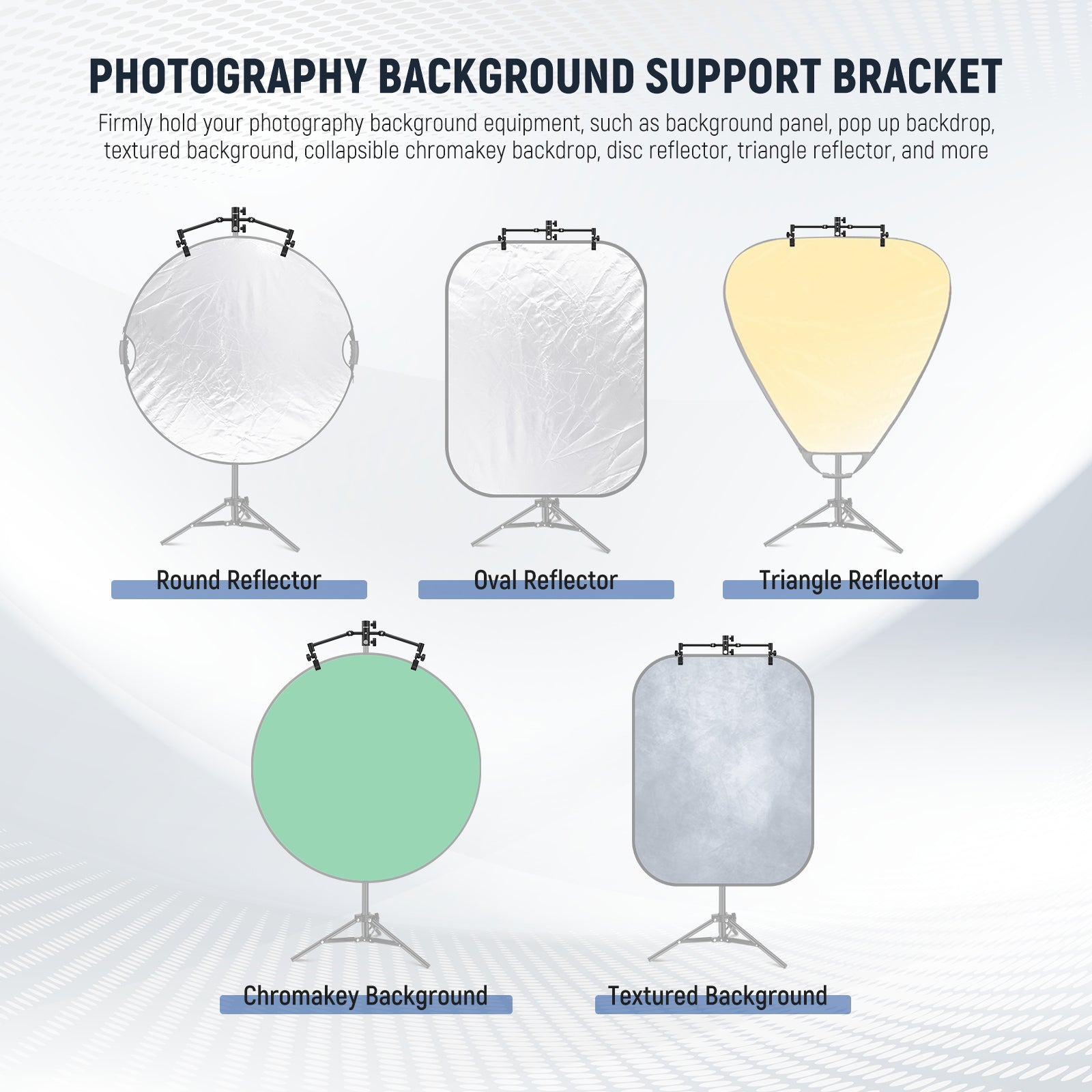NEEWER CL 05 Portable Collapsible Backdrop Holder Stand - Lightweight Photography Background Support for Studio, YouTube Videos & Live Streaming