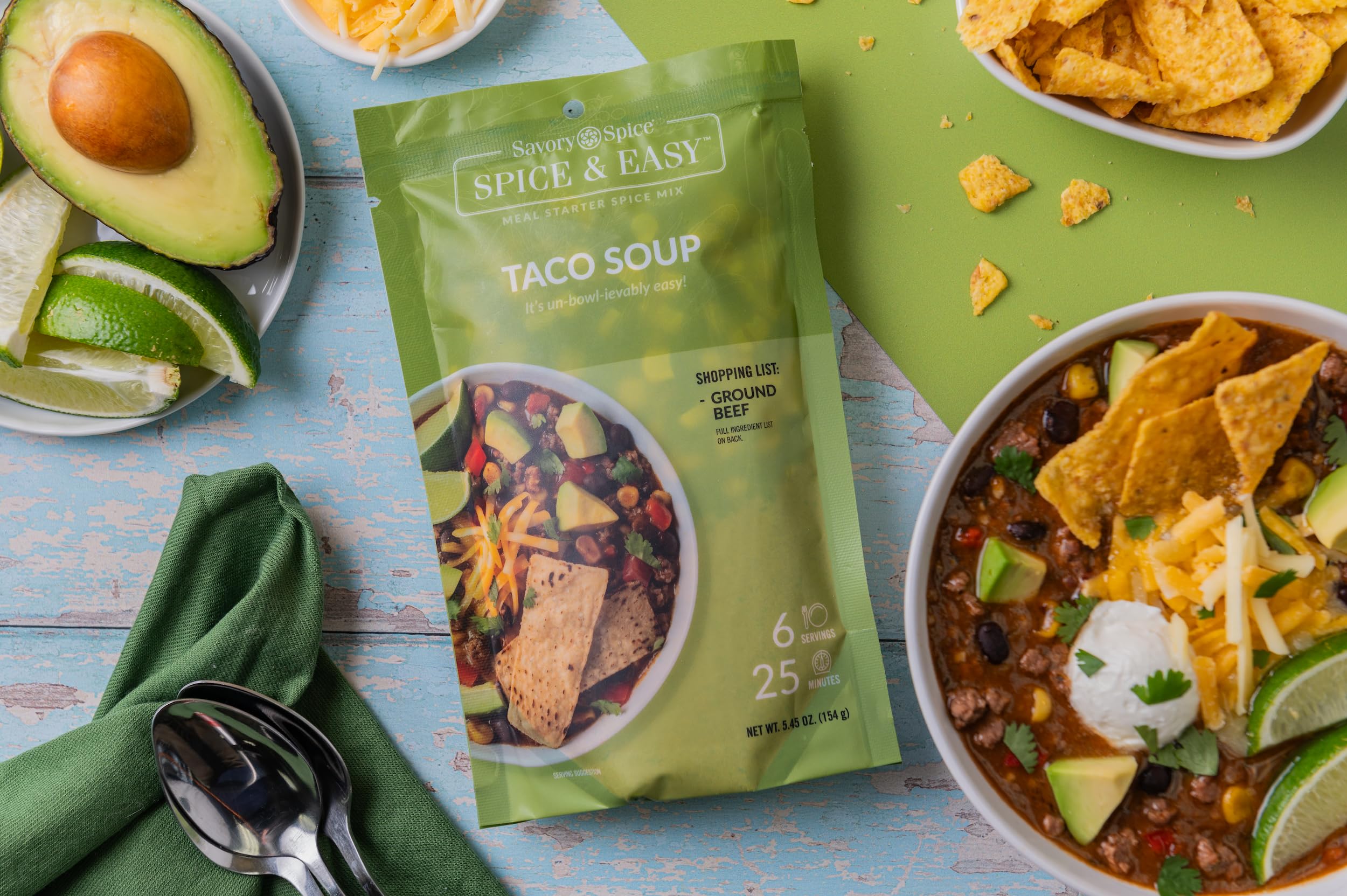 Savory Spice Taco Soup Seasoning Mix - Easy Taco Soup Starter Kit with Premium Ingredients (5.35 oz) | Perfect for Quick Weeknight Dinners, Family Gatherings & Mexican-Themed Parties