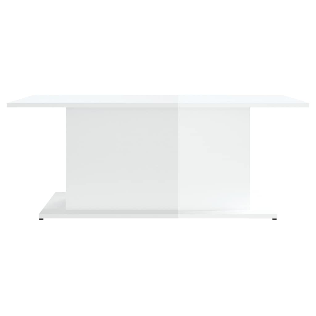 Modern Square Coffee Table 40x22x16 Inches - High Gloss White Chipboard Center Table for Living Room, Bedroom & Office - Sturdy Side Table for Small Spaces, Home Decor & Entertainment Areas